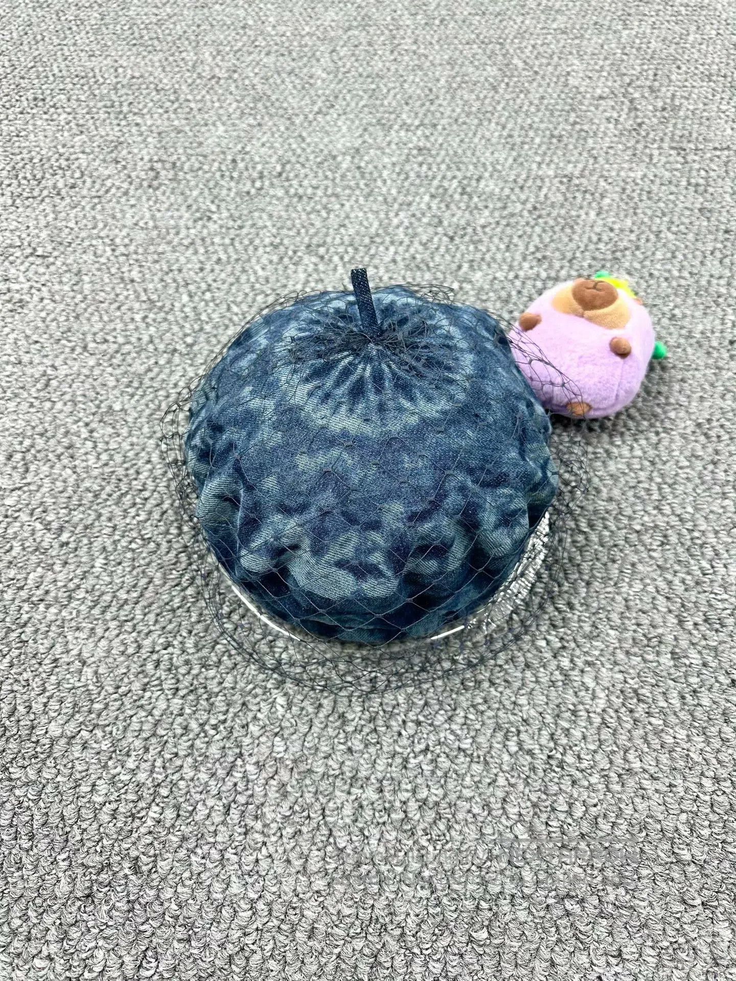 Dior Dior size 57 Blue Denim and Mesh Lace Beret| Size ONE SIZE - 1 Thumbnail