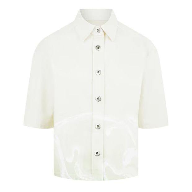 Lanvin o1g2r1mq1024 Short Sleeve Shirts in Off White Size S / US 4 / IT 40 - 1 Thumbnail