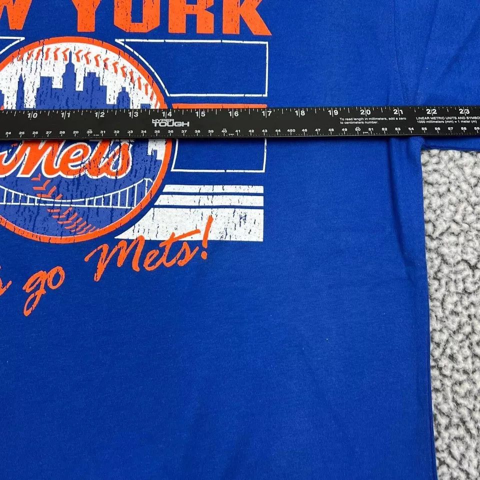 Mitchell & Ness New York Mets Shirt Men Extra Large Blue Short Sleeve Cotton Size US XL / EU 56 / 4 - 5 Thumbnail