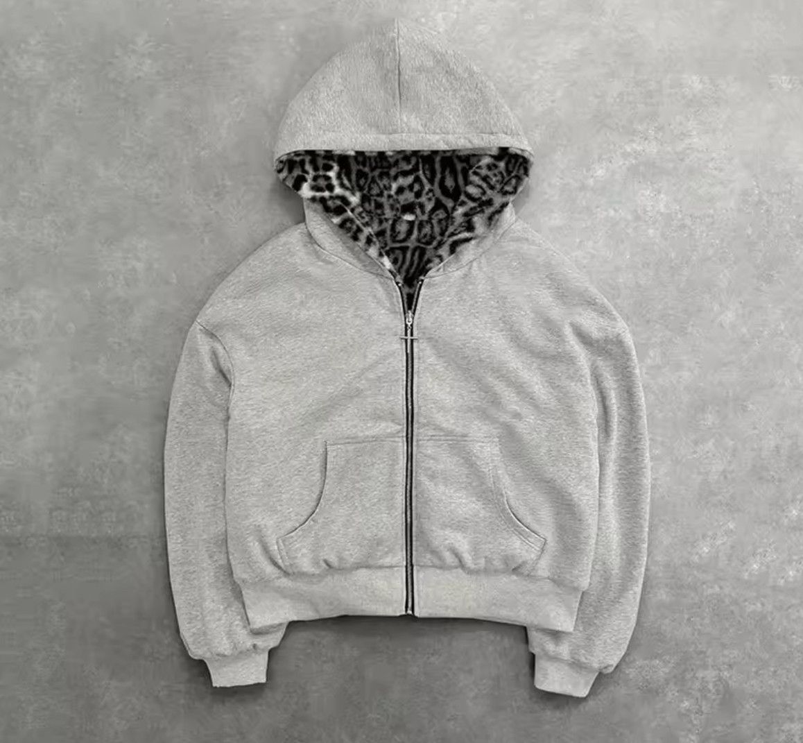 Other Fashion Y2K Retro Ins Leopard Double Sided Cross Zip Hoodies Size US XXL / EU 58 / 5 - 1 Thumbnail