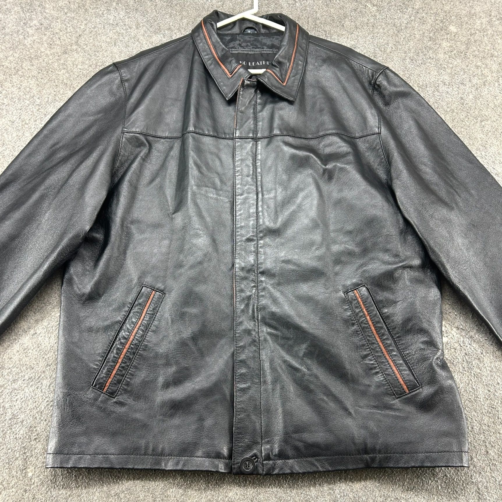 Nikon VINTAGE Niko Leather Jacket Mens XL Black Full Zip Solid 90s Jacket Size US XL / EU 56 / 4 - 3 Thumbnail