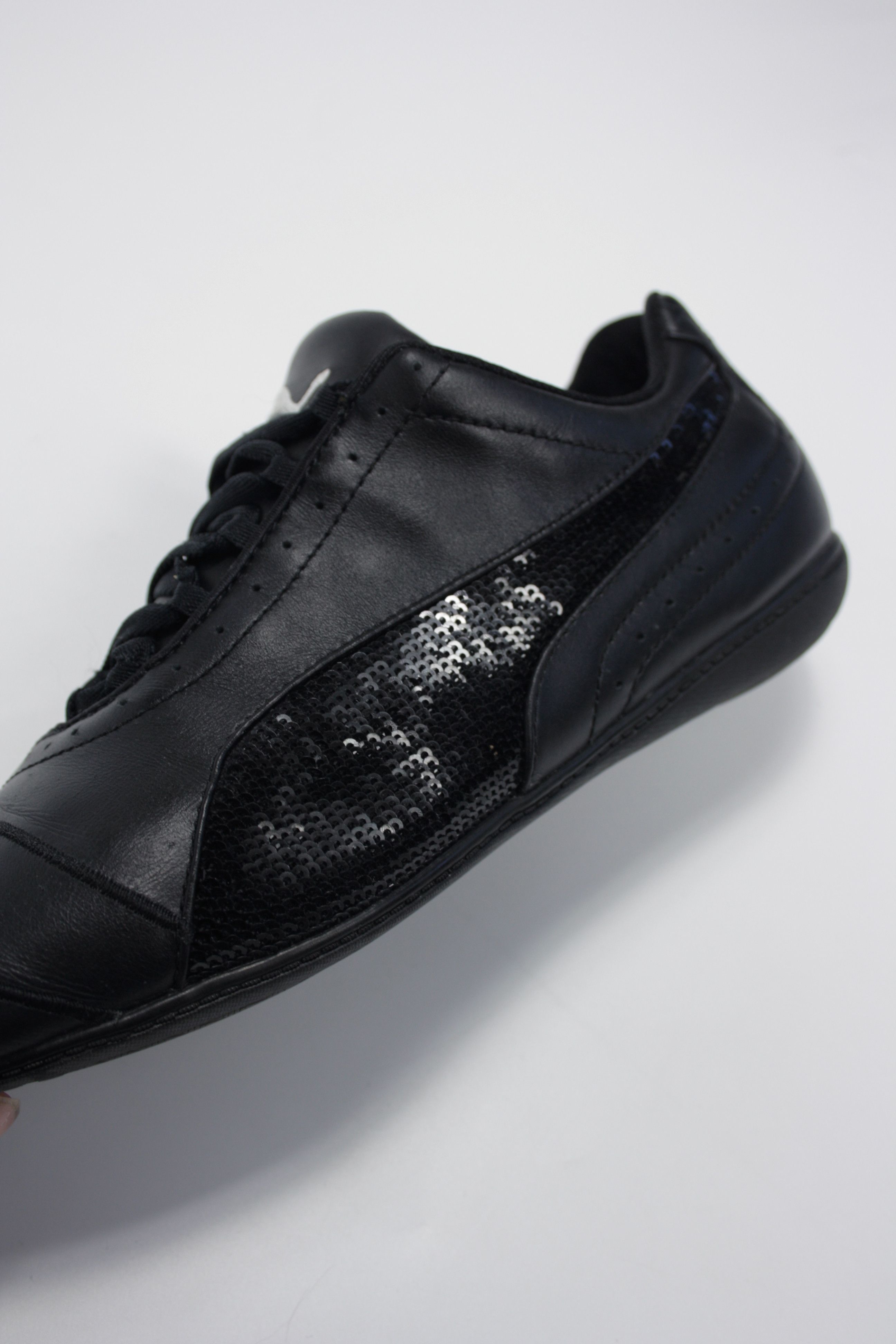 Japanese Brand Puma 2000s Vintage Glitter Strip Leather Sneaker Shoes Y2K Size US 7.5 / IT 37.5 - 5 Thumbnail