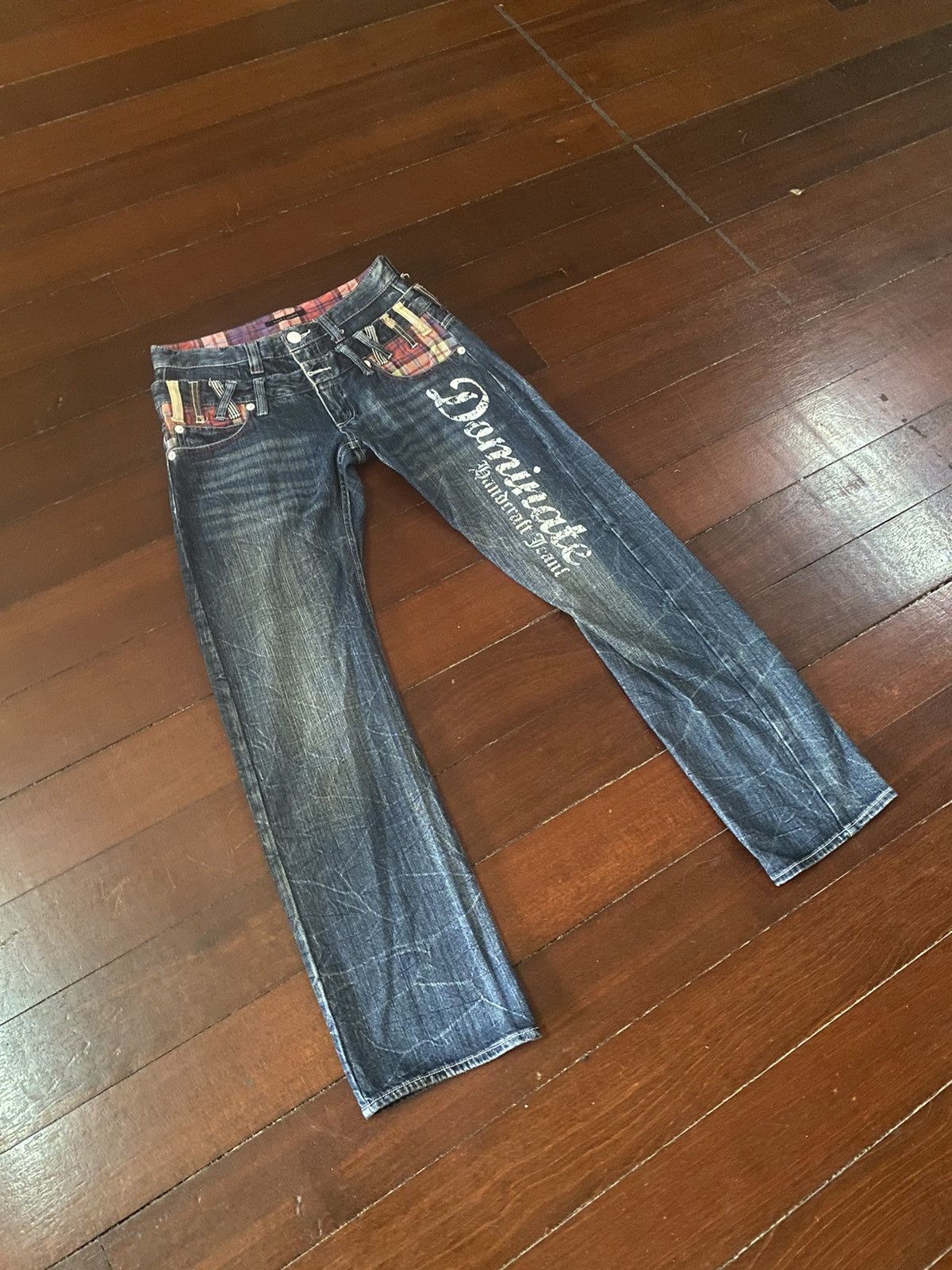 Japanese Brand FIRE DOMINATE HANDCRAFT DOUBLE WAIST FLARE JEANS HONEY COMB Size US 33 - 2 Thumbnail