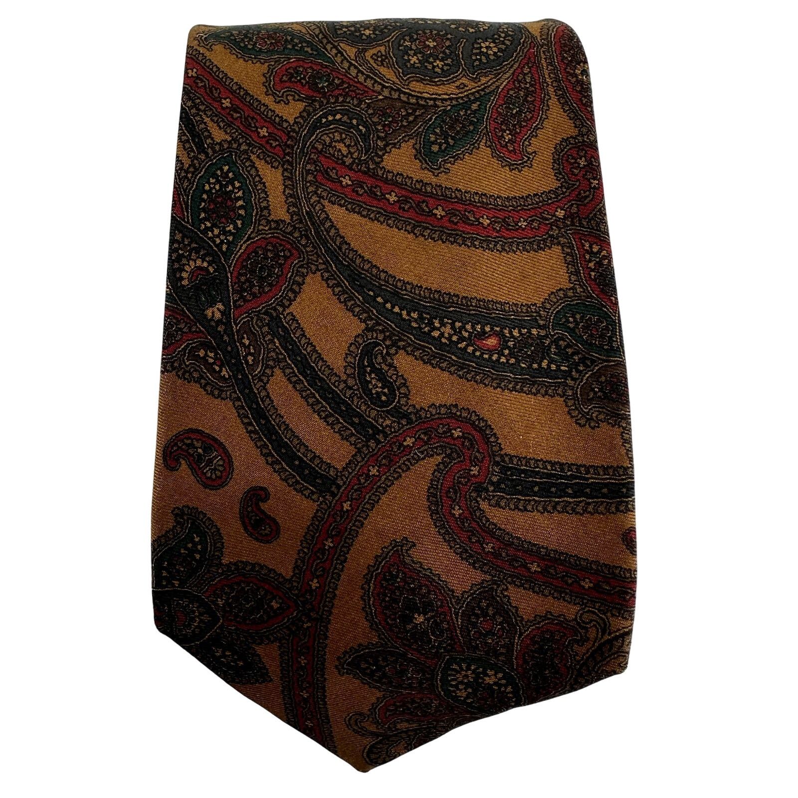 Vintage Burberrys Paisley Print Neck Tie Lined Multicolor