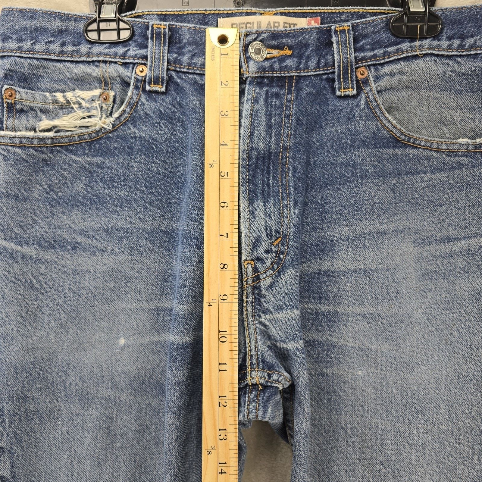 Levi's Vintage Levis 505 Jeans Mens 34x32 Blue Distressed Faded Y2K Size US 34 / EU 50 - 15 Thumbnail