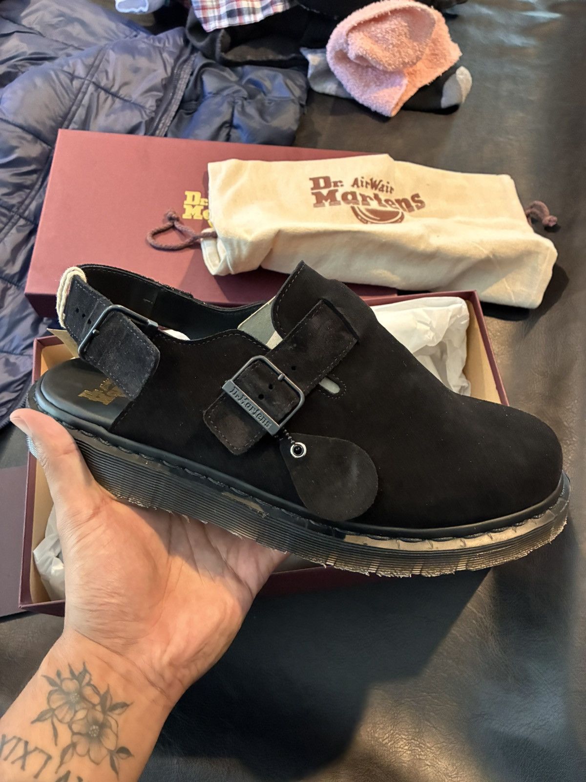 Dr. Martens Dr Marten suede mules Size US 12 / EU 45 - 1 Thumbnail