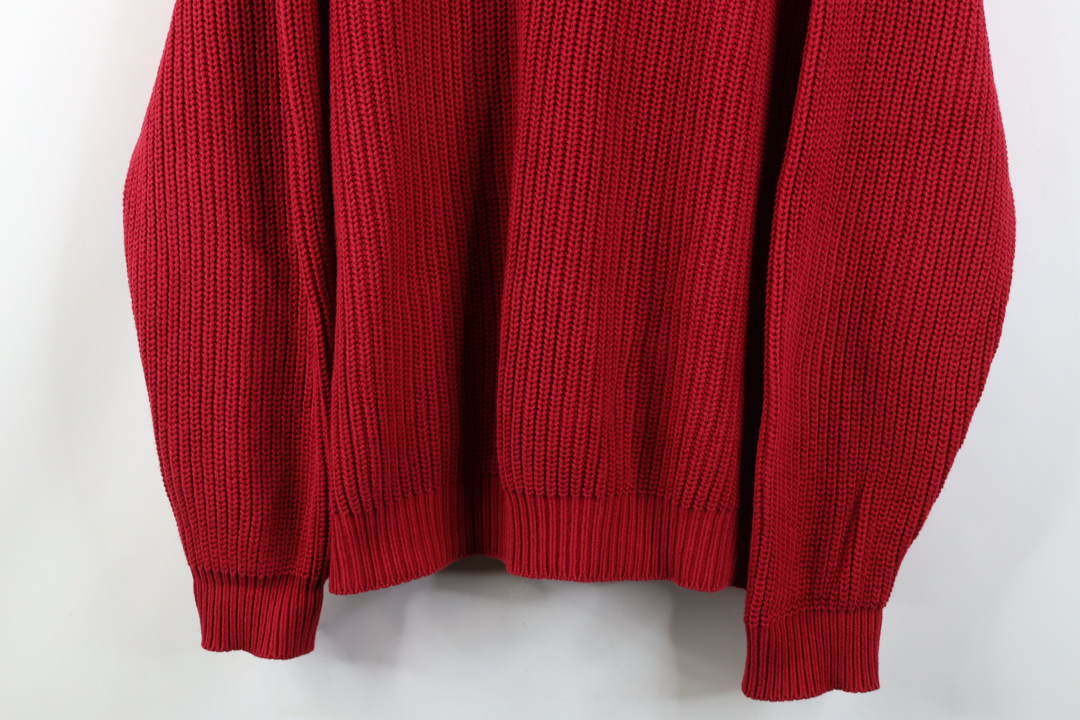 Woolrich Woolen Mills Vintage 90s Woolrich Chunky Ribbed Knit Crewneck Sweater Red Size US L / EU 52-54 / 3 - 3 Thumbnail