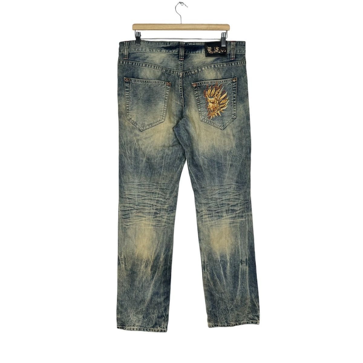 Japanese Brand ❄️ONIARAI JAPAN BOMB PATCHWORK DENIM JEANS FLARE PANTS Size US 34 / EU 50 - 9 Thumbnail
