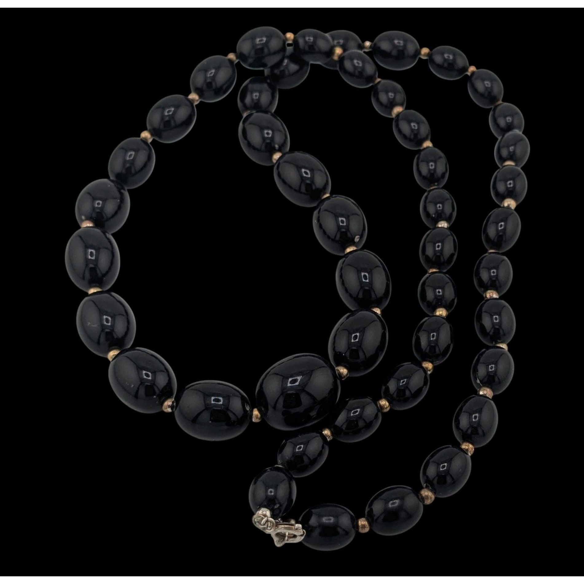 Other Vintage Gothic Black Beaded Necklace With Silver Tone Accent Size ONE SIZE - 6 Thumbnail