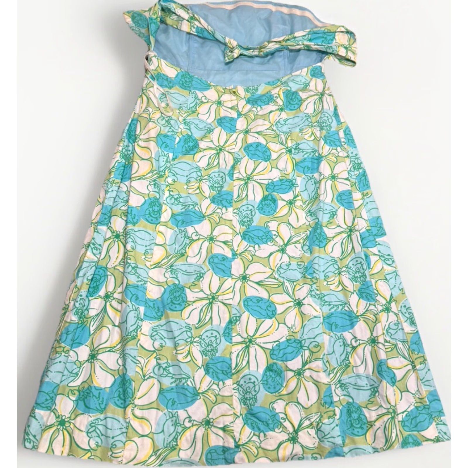 Lilly Pulitzer Lilly Pulitzer Guava Green Crab Cake Strapless Summer Dress Women's Size 6 Size M / US 6-8 / IT 42-44 - 4 Thumbnail