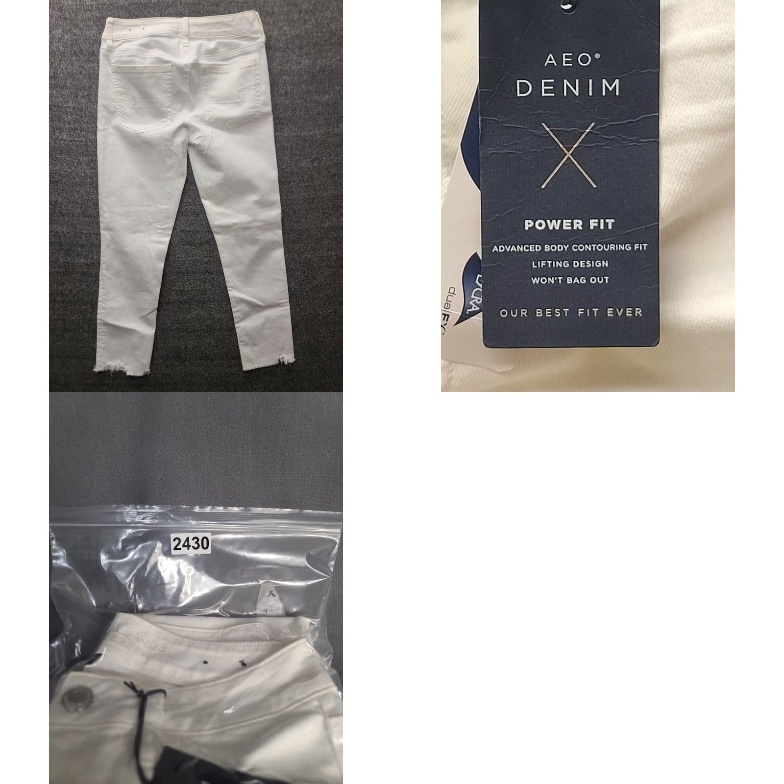 American Eagle Outfitters VINTAGE American Eagle Jeggings Womens 6 27x25 Regular Hi Rise Ankle Cropped White Denim, Cord, Stretch Womens Size 28" / US 6 / IT 42 - 9 Thumbnail