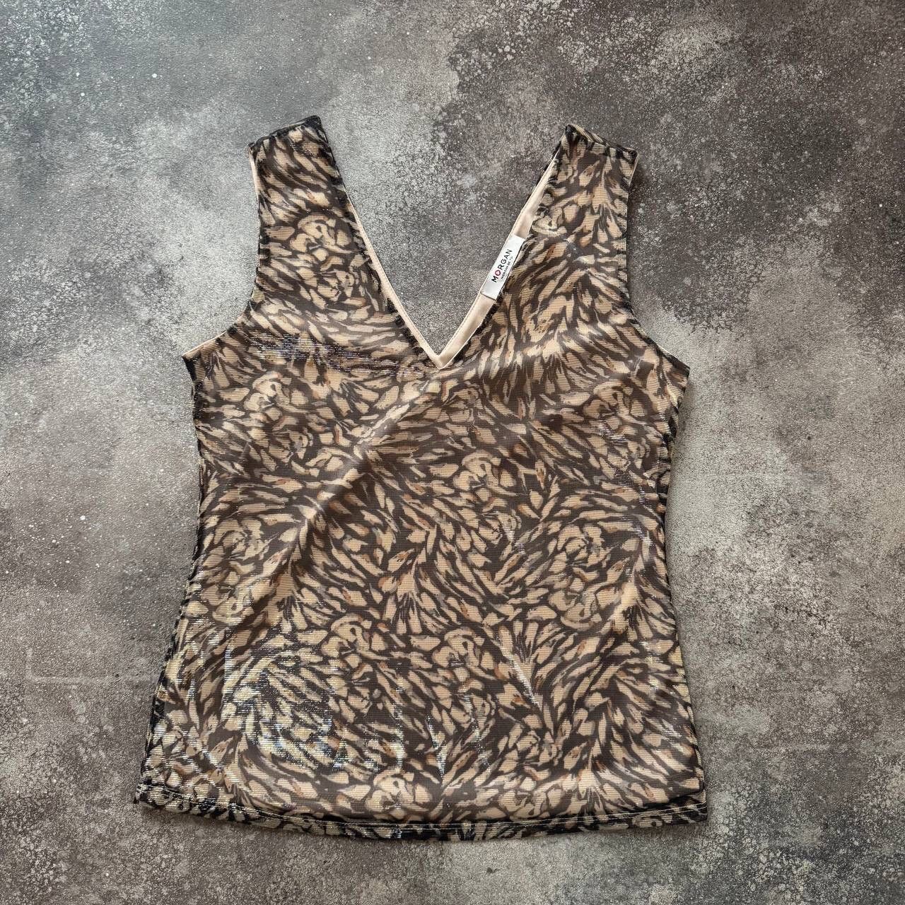 Hysteric Glamour × Japanese Brand × Vintage Morgan de Toi Vintage Mesh Leopard Tank Top Size XS / US 0-2 / IT 36-38 - 1 Thumbnail