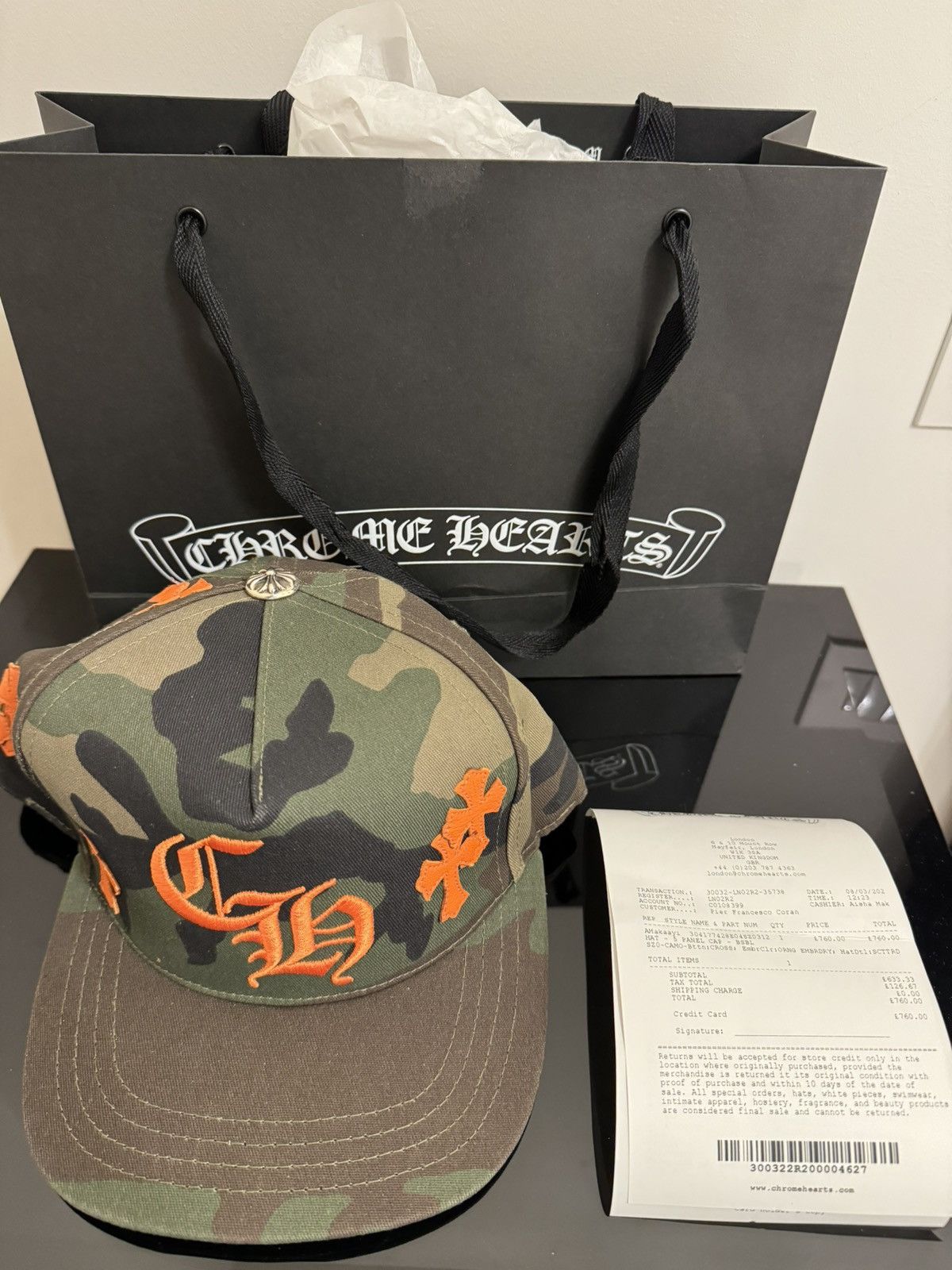 image of Chrome Hearts Hat in Green, Men's