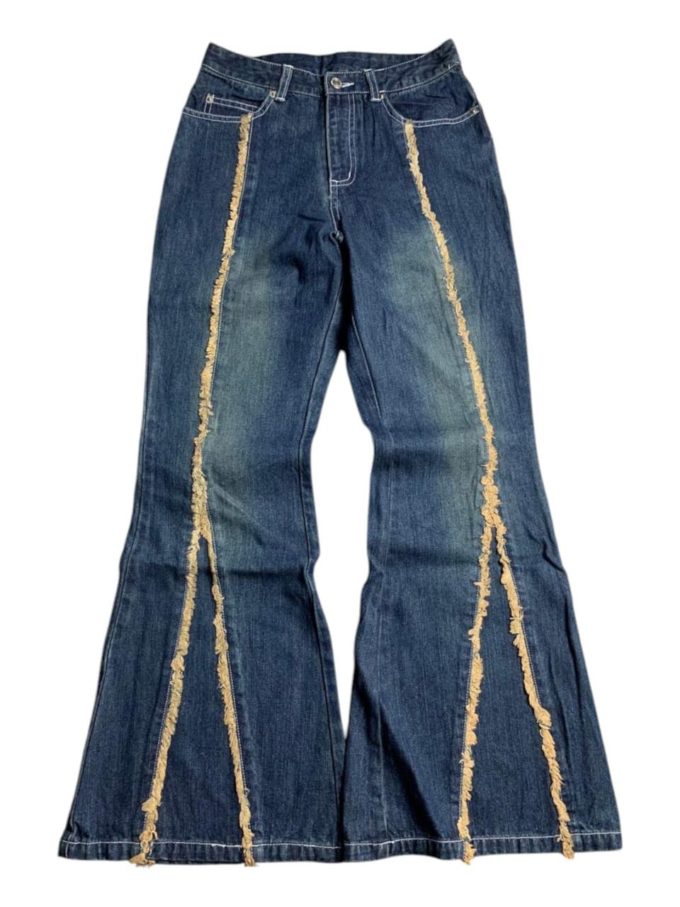 2000s Japanese Brand Frayed-seam Super Flared Jeans