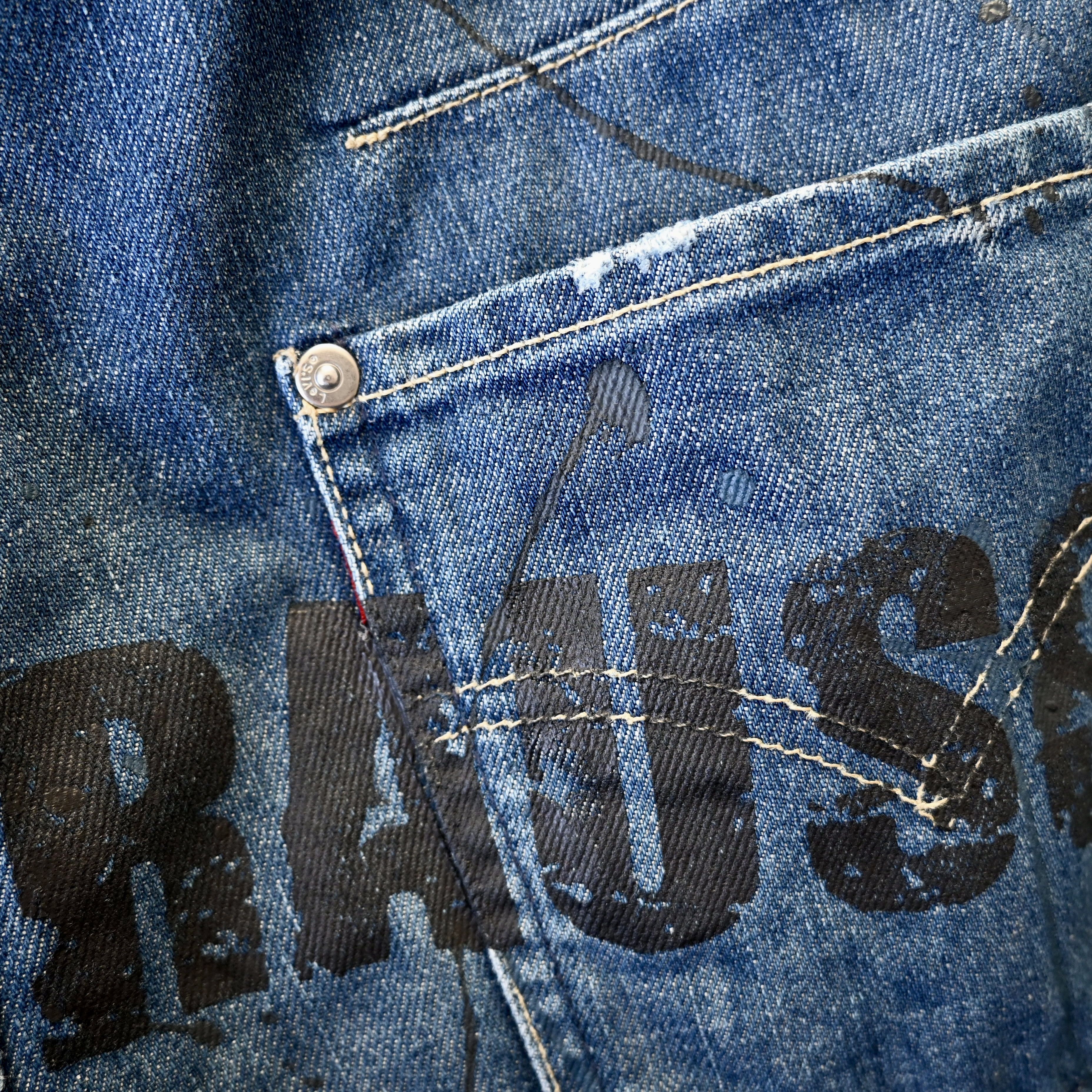 Levi's RARE, 2000s Levi's Europe 3D cut painted jeans, 30 x 32 Size US 30 / EU 46 - 17 Thumbnail