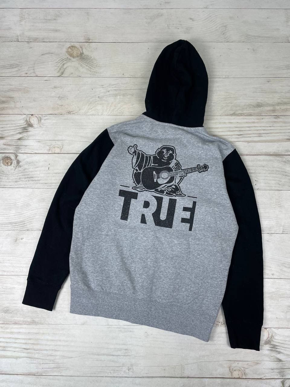 Vintage True Religion Zip Up Hoodie Buddha Big Logo Y2K