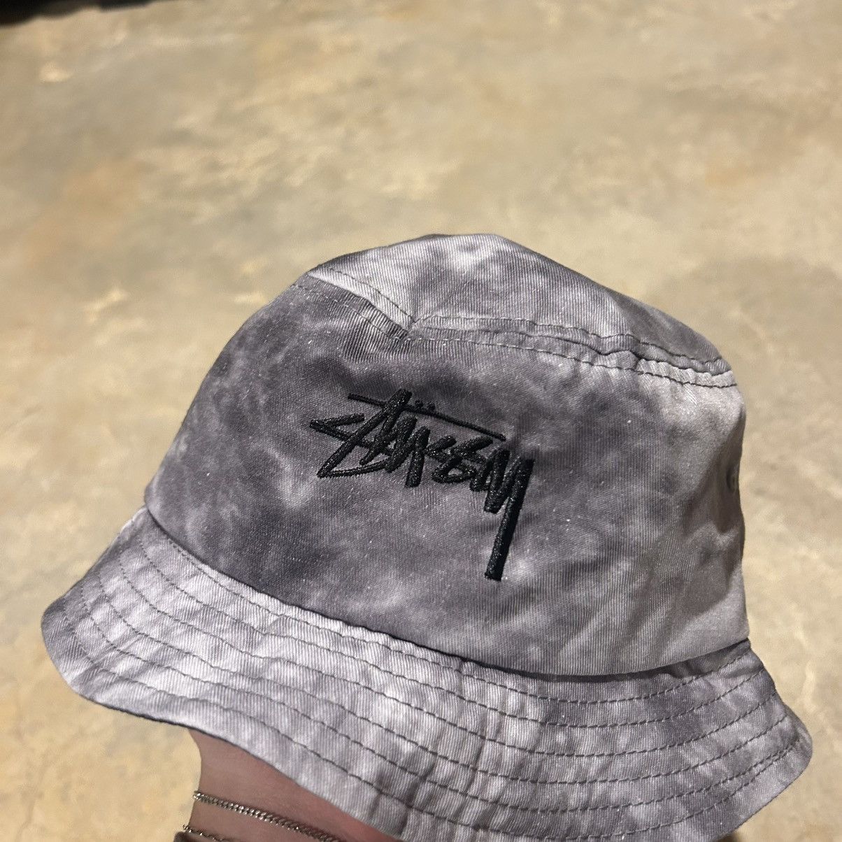 Stussy × Vintage Rare Stussy Stock Tie Dye Embroidered Logo Bucket Hat Size ONE SIZE - 3 Thumbnail