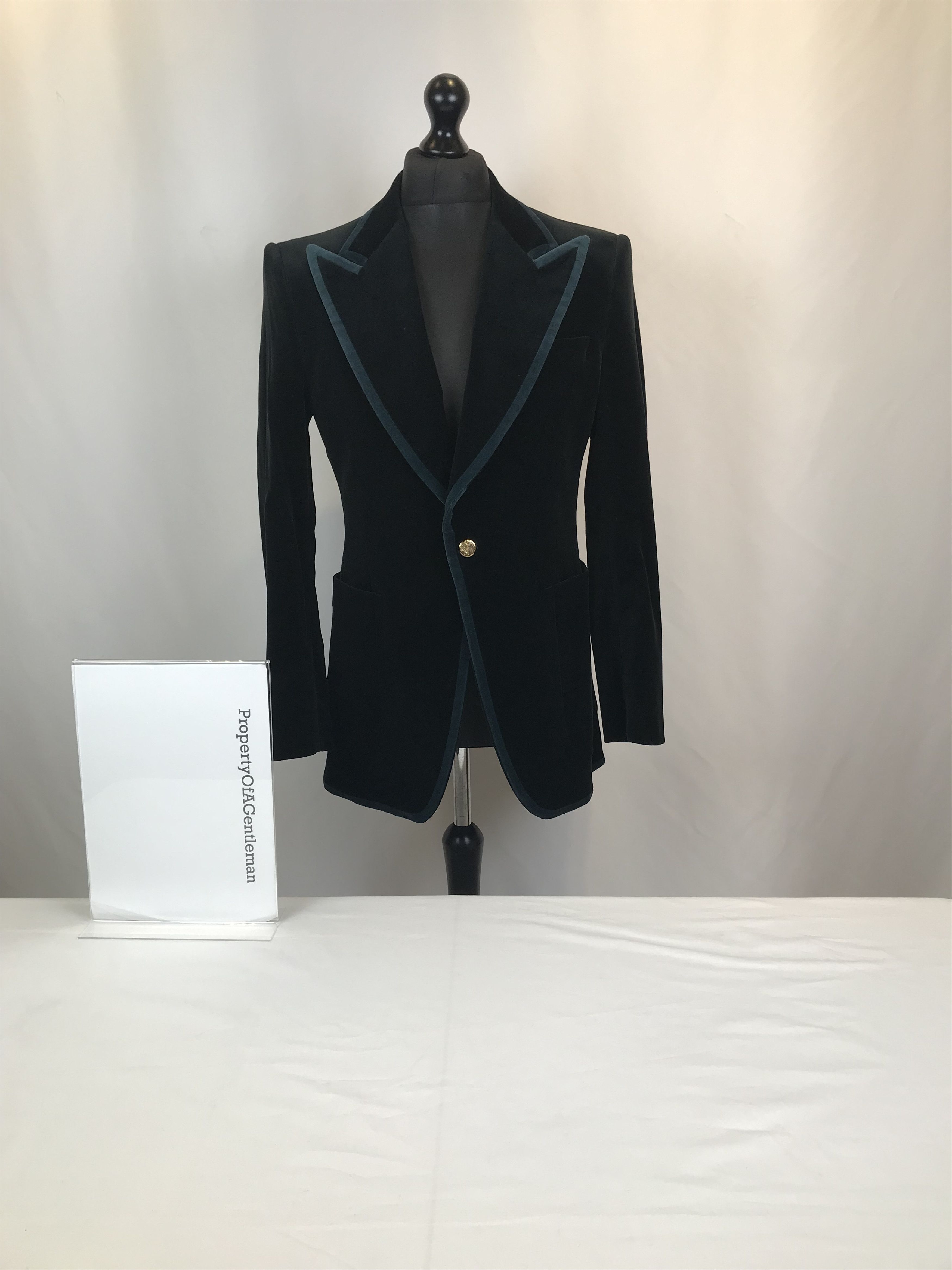 Men's Gucci Black Blue Velvet Blazer