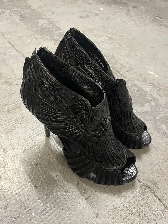 Dior Christian Dior Black Python Leather Heels Size US 8.5 / IT 38.5 - 5 Thumbnail
