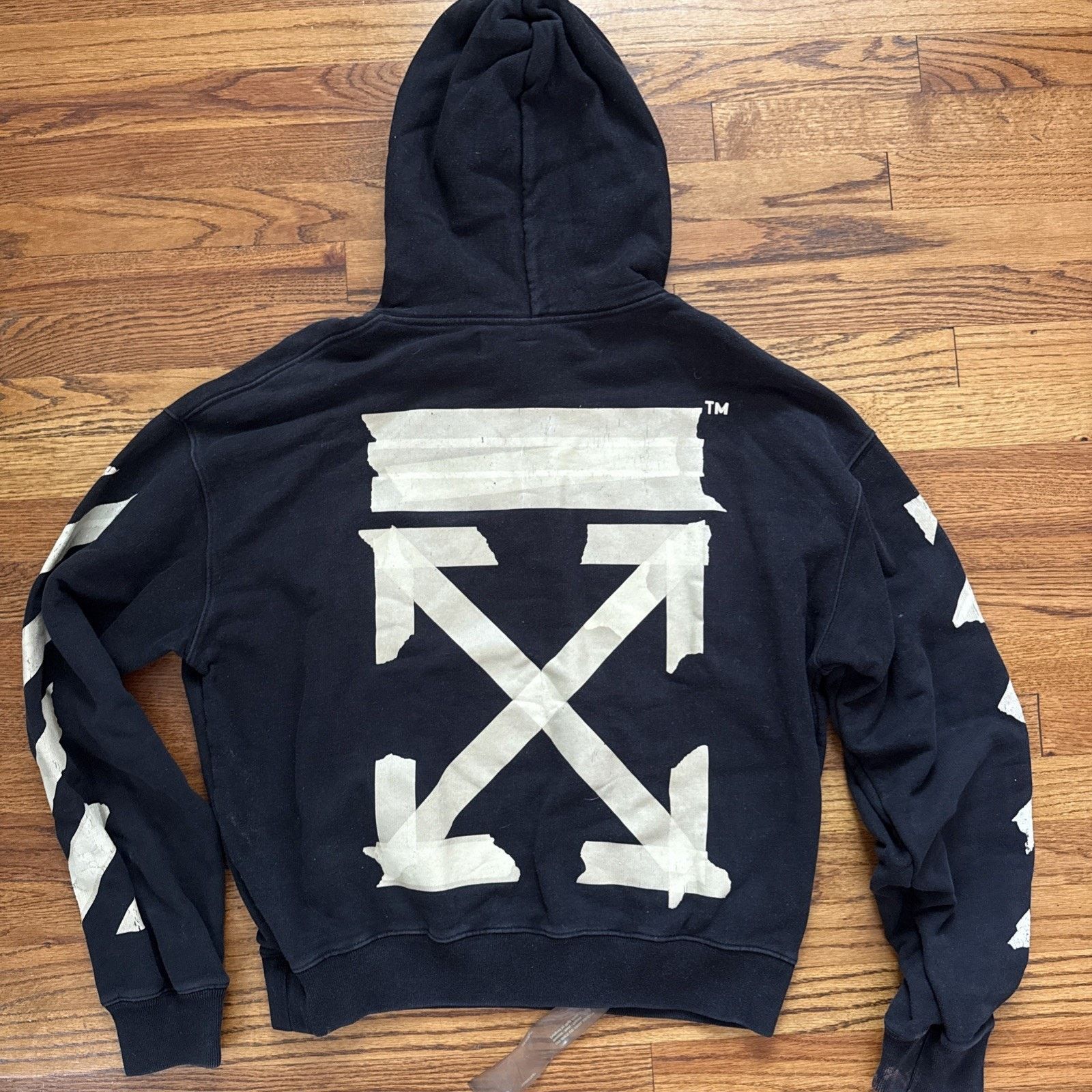 Off-White OFF-WHITE TAPE DIAGONAL ARROWS HOODIE Size L C23 Size US L / EU 52-54 / 3 - 10 Thumbnail
