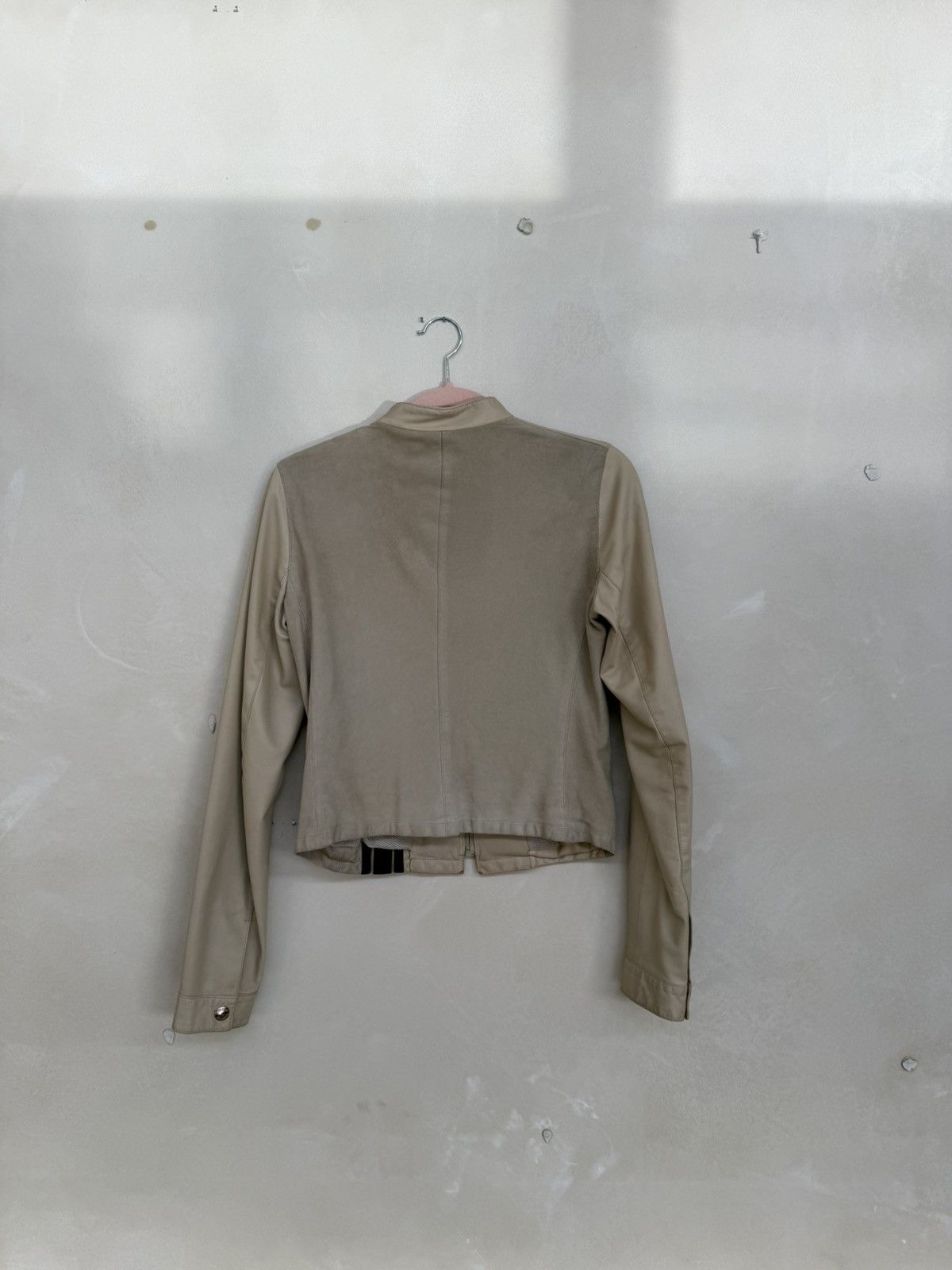 Prada PRADA Sport Linea Rossa Cream Leather Moto Jacket Size XS / US 0-2 / IT 36-38 - 7 Thumbnail