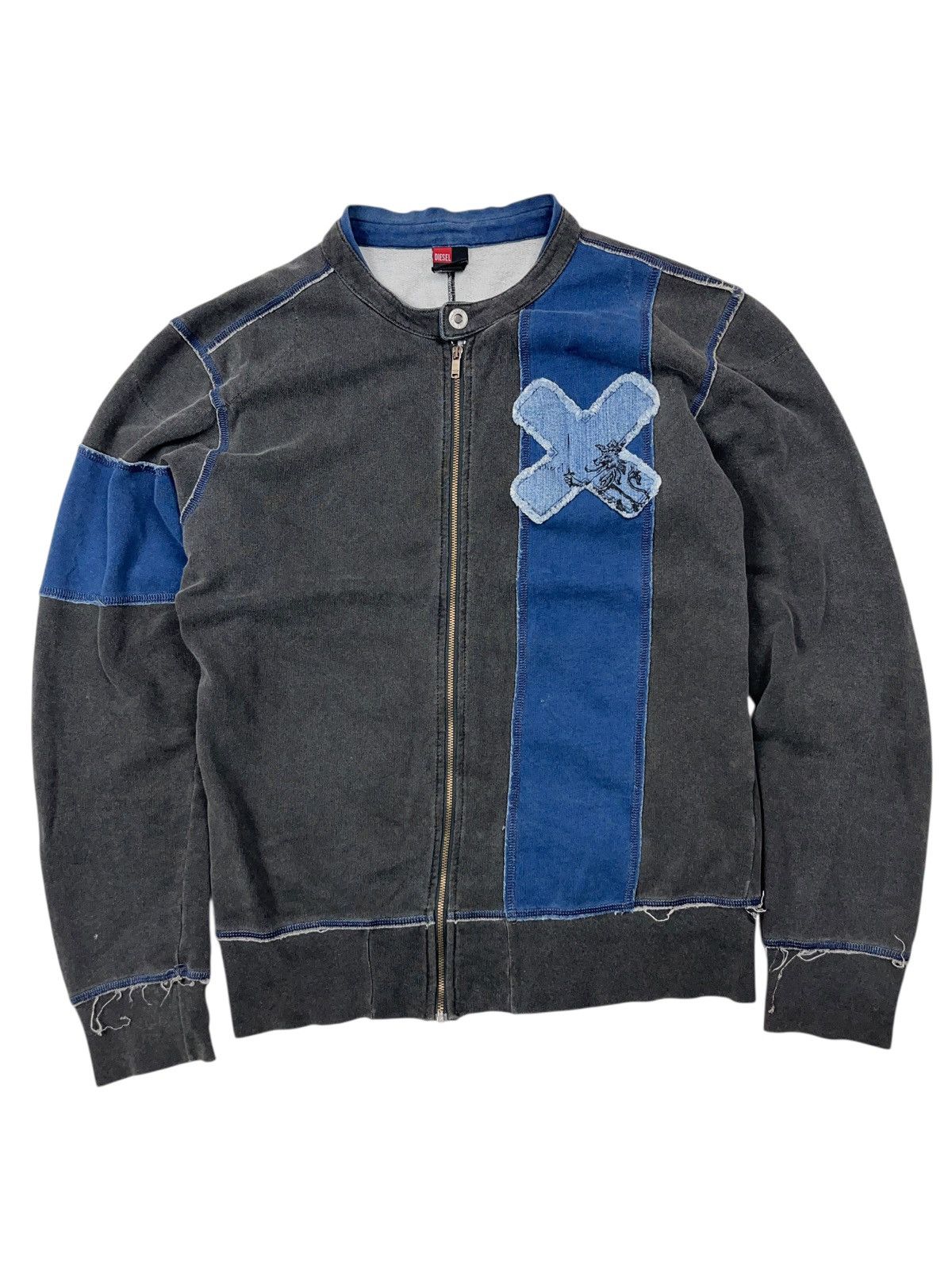 Diesel Vintage y2k Diesel Distressed Style Full Zip Sweatshirt Size US L / EU 52-54 / 3 - 1 Thumbnail