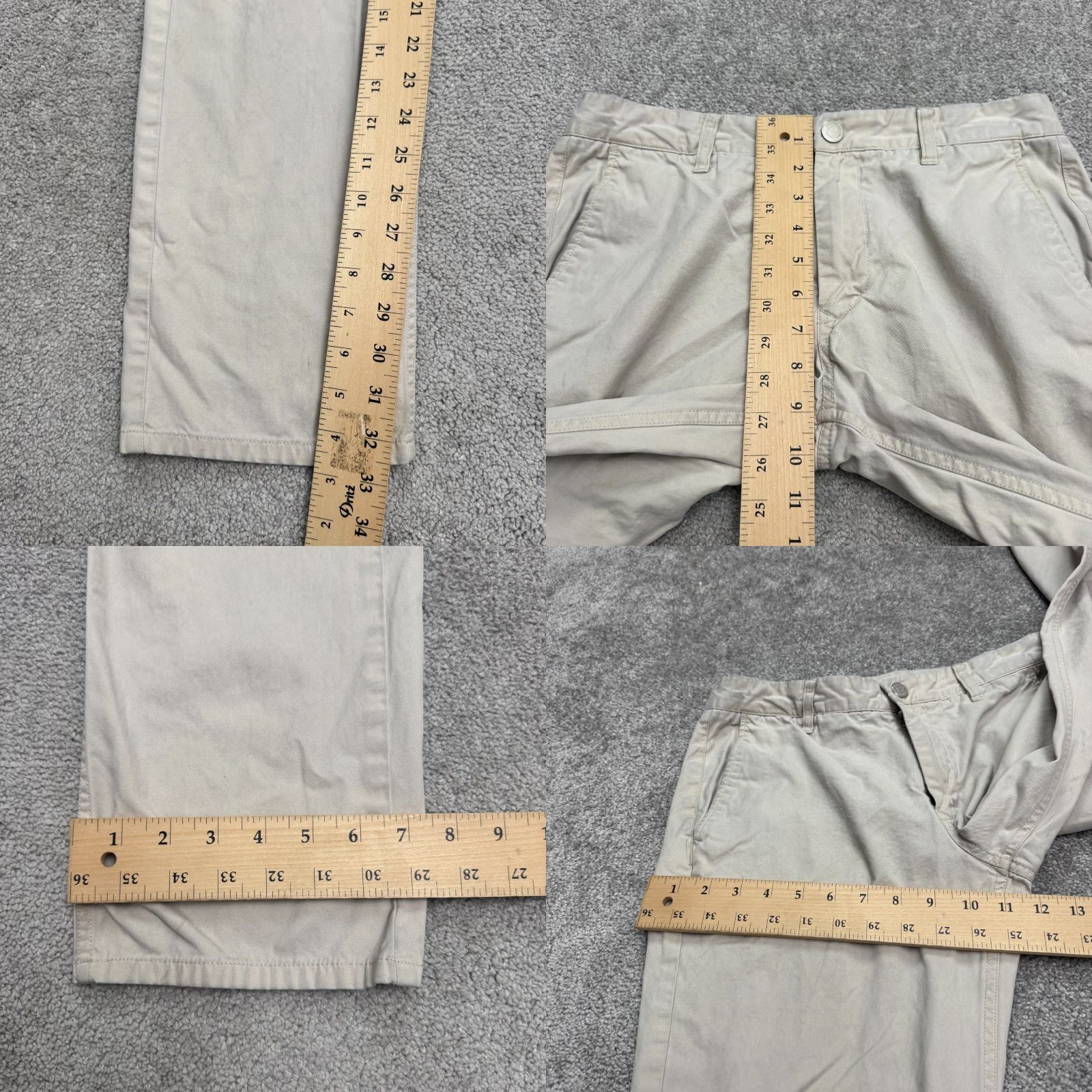 Bonobos Bonobos Slim Fit Straight Leg Chino Pants Mens 31x34 Beige Cotton Flannel Lined Size US 31 - 10 Thumbnail
