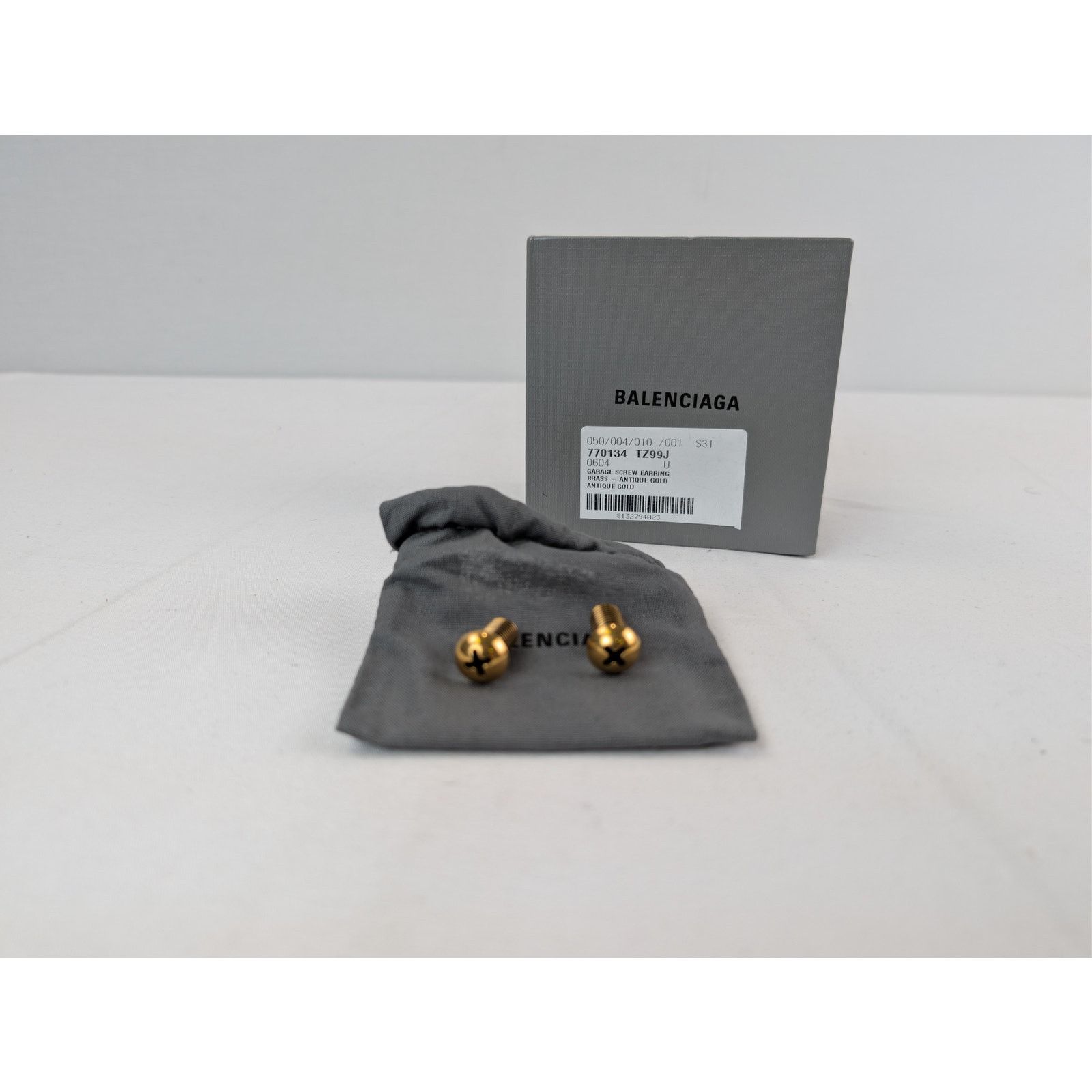 Balenciaga o1rshd1 Size: OS / Garage Screw Earrings Brass Antique Gold Size ONE SIZE - 12 Thumbnail