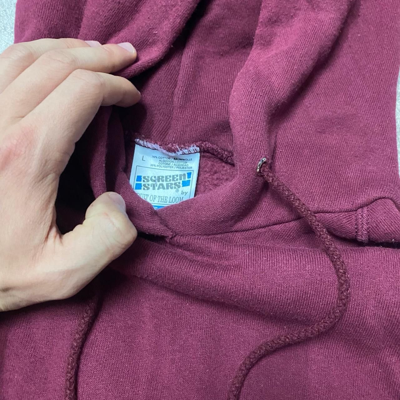 Other Burgundy vintage 90s hoodie, relaxed fit, pit to pit,length Size US L / EU 52-54 / 3 - 3 Thumbnail