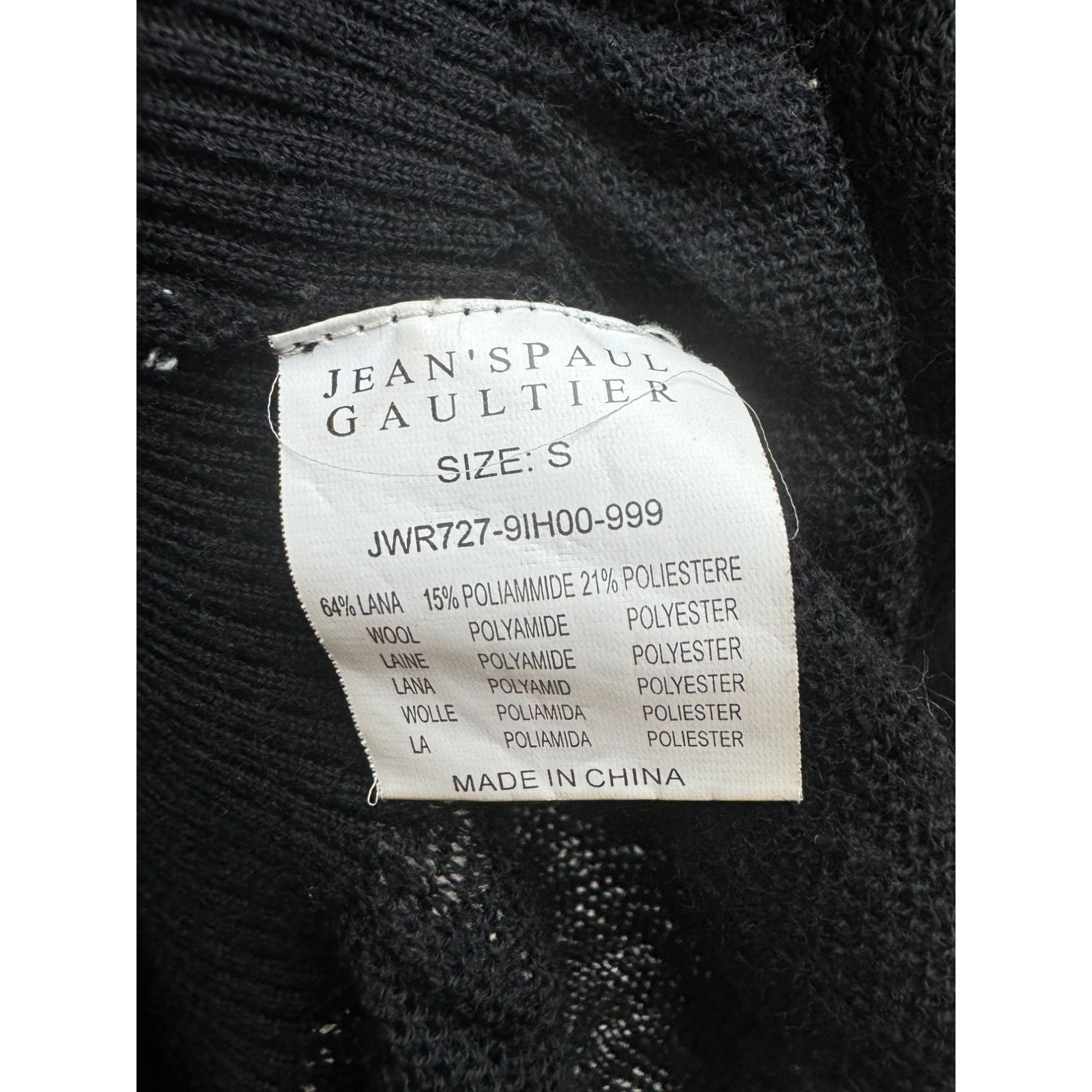 Jean Paul Gaultier Black Ribbed Wool Corset Sweater Size S / US 4 / IT 40 - 5 Thumbnail