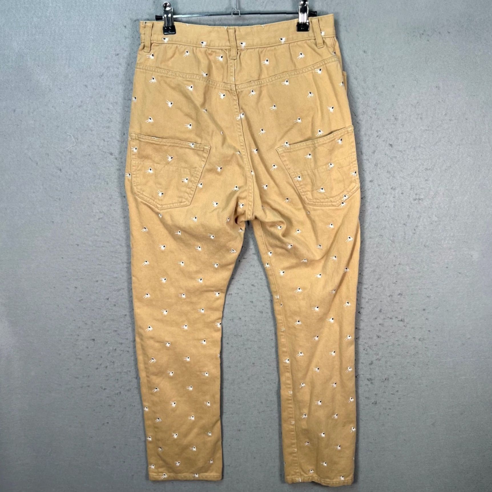 Vintage Mercibeaucoup Womens 28 Embroidered Beige Cotton Chino Pants Trousers Size 28" / US 6 / IT 42 - 2 Thumbnail