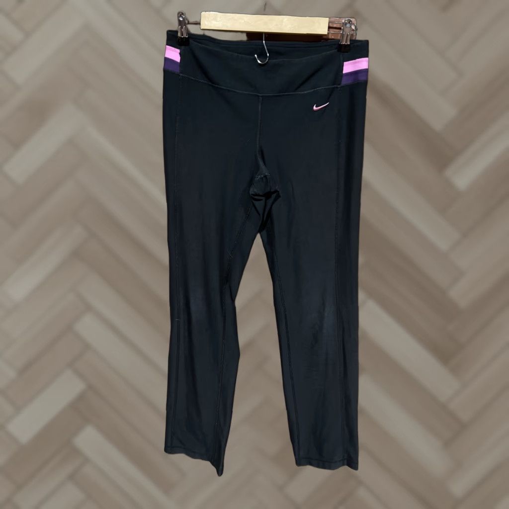 Nike Nike Leggings Women’s Size Small Black Pink Y2K Low Rise Nike Fit Dry Sweatpants Gym & Training Size 28" / US 6 / IT 42 - 1 Thumbnail