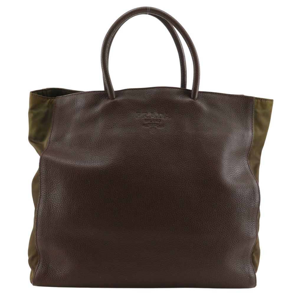 Prada Prada Prada Calf Nylon Tote Bag Leather Tote Bag DUTY FREE for USA Size ONE SIZE - 1 Thumbnail
