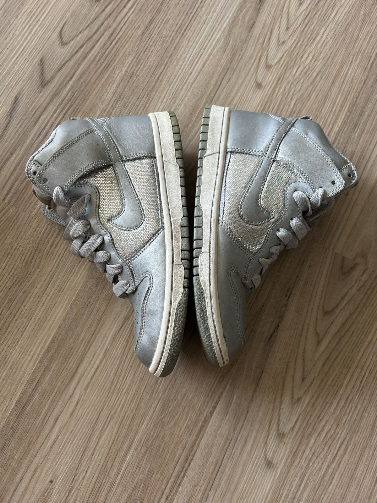 Nike 2008 Nike Dunk High Glitter Grey Size US 7 / IT 37 - 4 Thumbnail