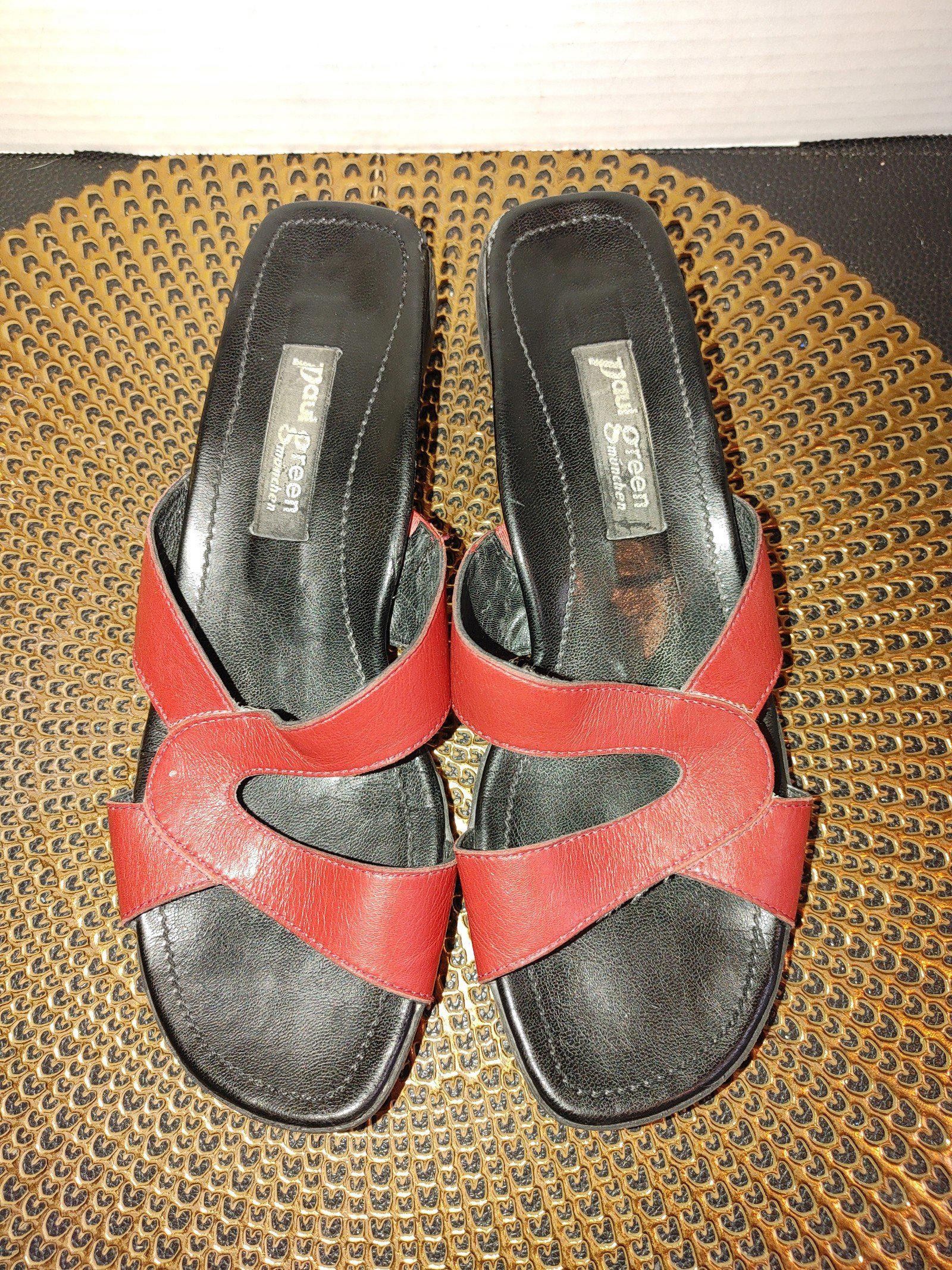 Designer Paul Green Red Leather Slip-ons Size 5 Size US 5 / IT 35 - 2 Thumbnail