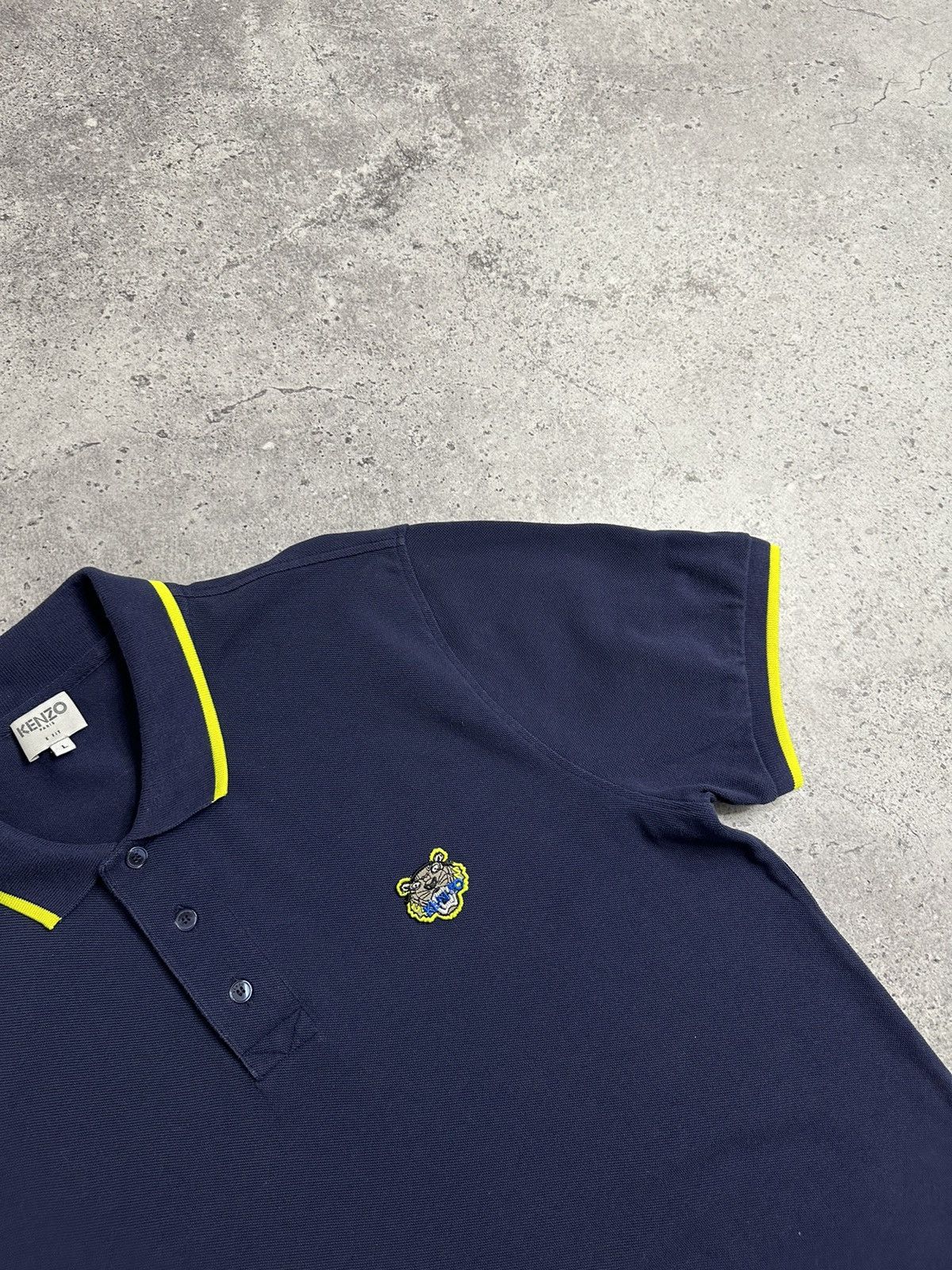Kenzo Kenzo Paris Embroidered Tiger Logo Polo Shirt Navy Blue Size US L / EU 52-54 / 3 - 3 Thumbnail