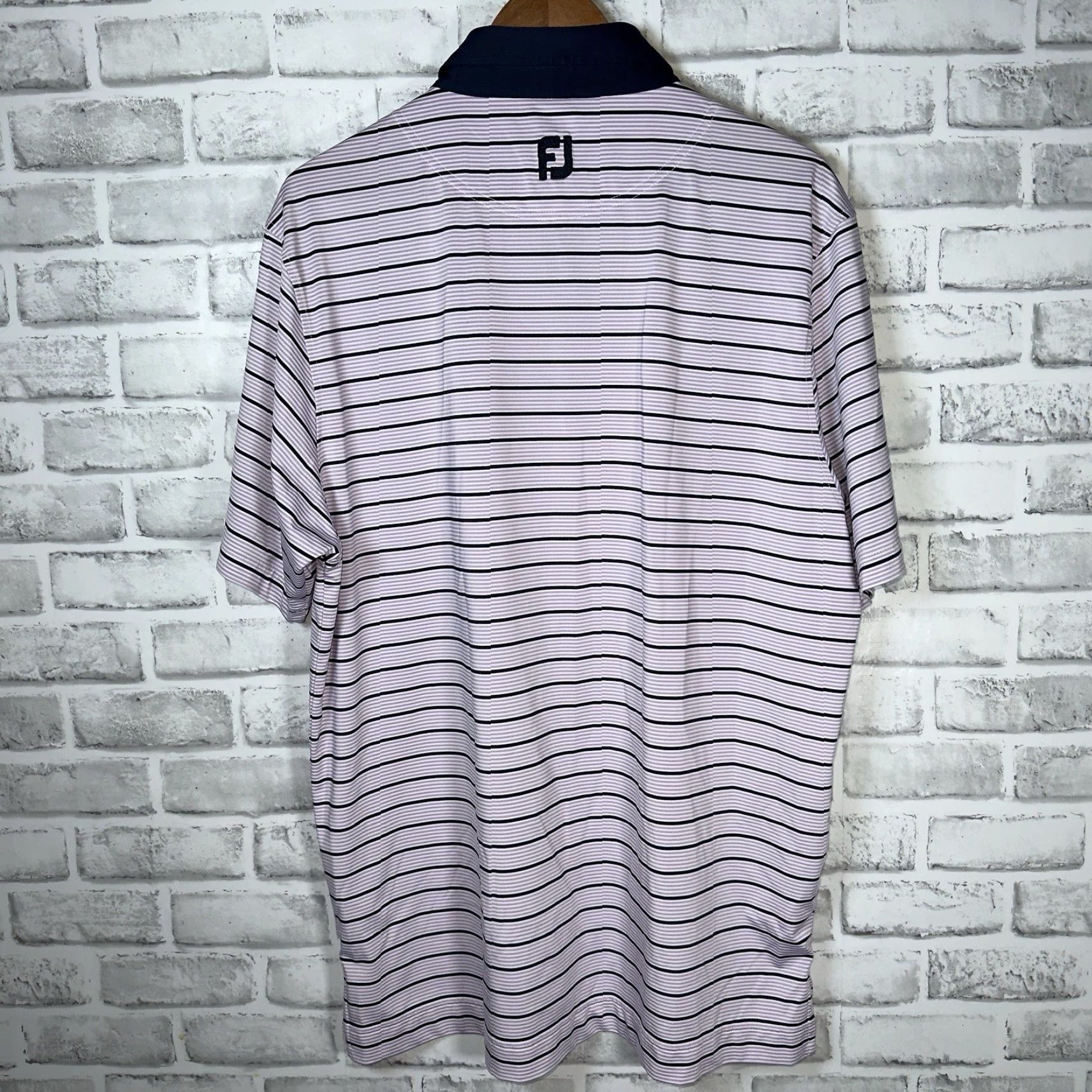 Footjoy FootJoy Polo Shirt Striped Athletic Polyester Blend Mens Size L Multicolor Shirt (Regular) Size US L / EU 52-54 / 3 - 5 Thumbnail