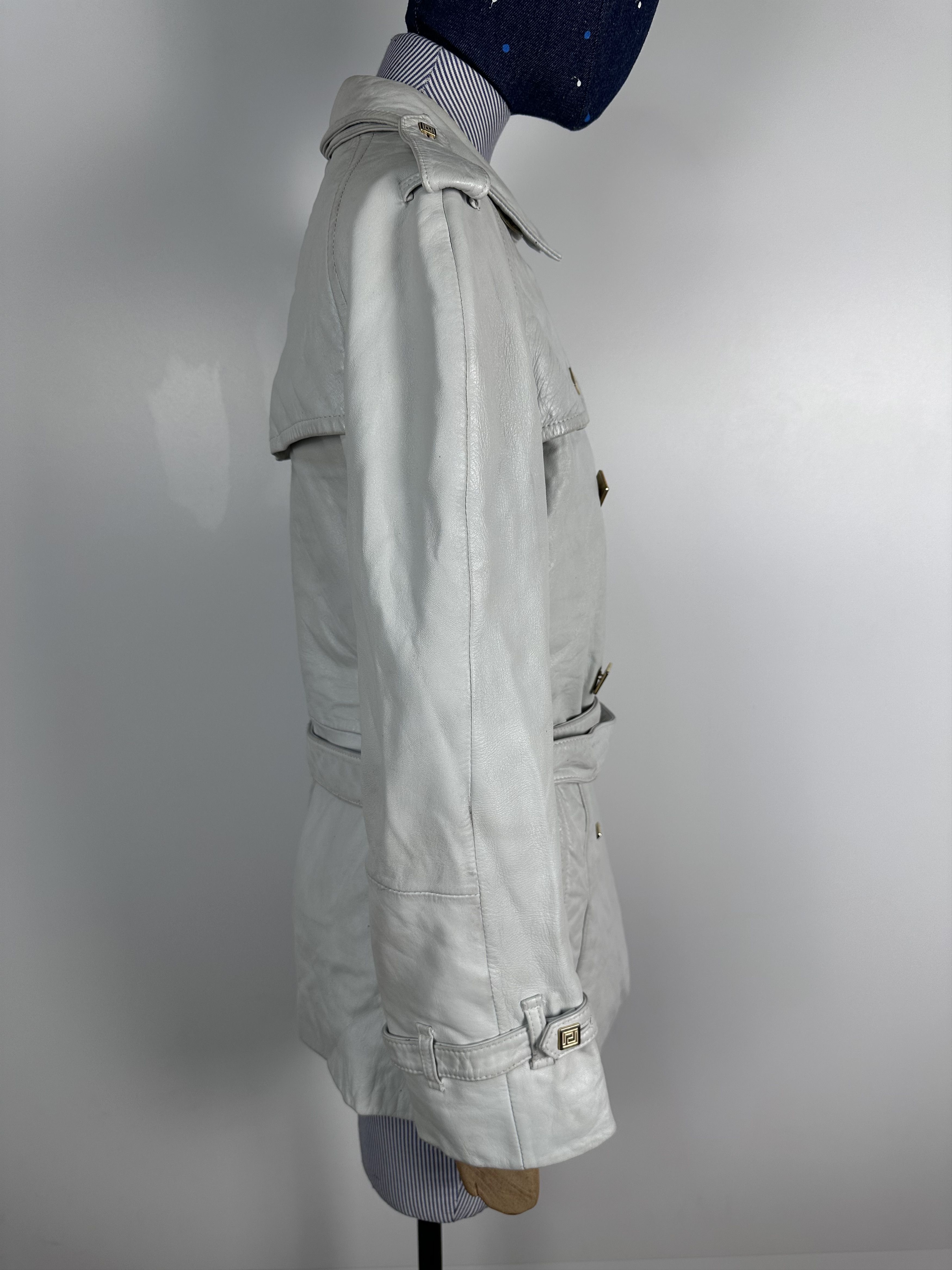 Versace × Vintage Versace v2 Vintage Leather Double Breasted Coat Jacket Size M / US 6-8 / IT 42-44 - 10 Thumbnail