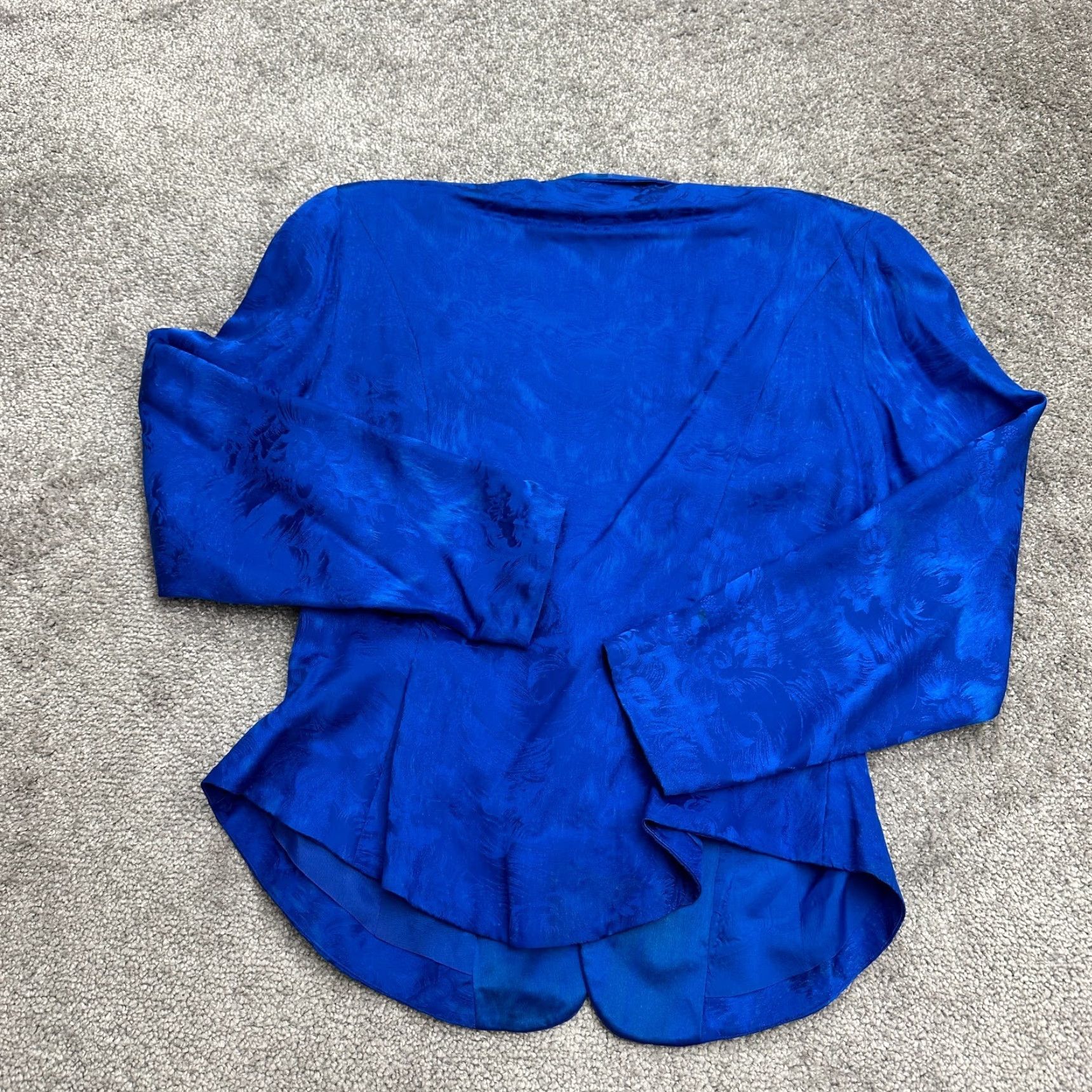 Vintage VINTAGE No Silk Studio Silk Skirt Suit Set Women 8 Royal Blue Floral Business Formal 2 Piece Jacket Skirt Blazer Set Womens Royal Blue Floral 8 Size 30" / US 8 / IT 44 - 2 Thumbnail