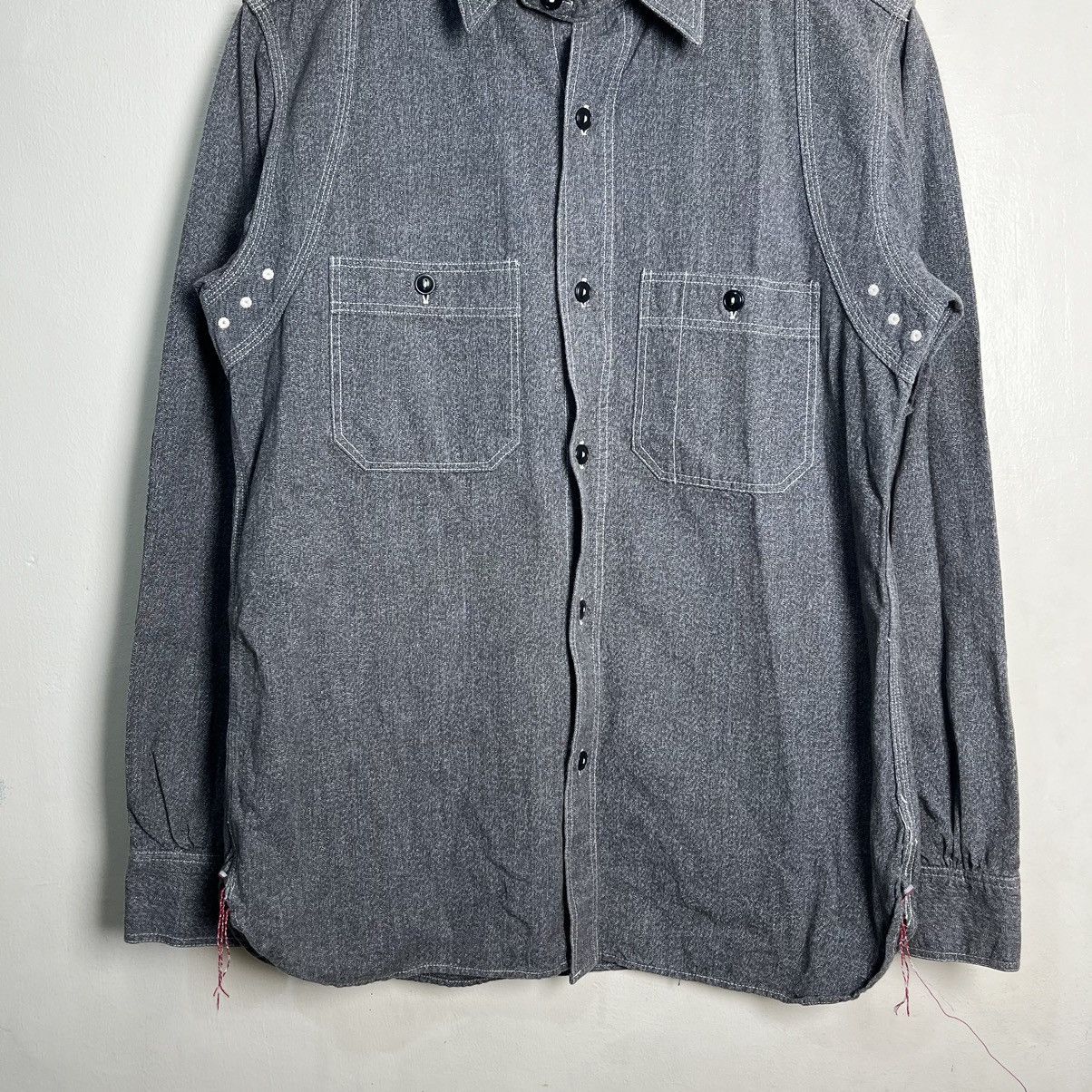 Sugar Cane SUGAR CANE SC23212 Cotton Mock Twist Chin Strap Shirt Size US M / EU 48-50 / 2 - 3 Thumbnail