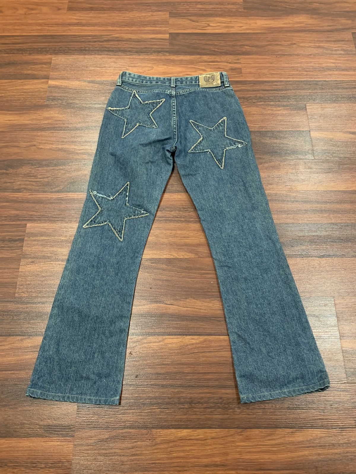 Vintage W-Girl Star Patches Flared Jeans