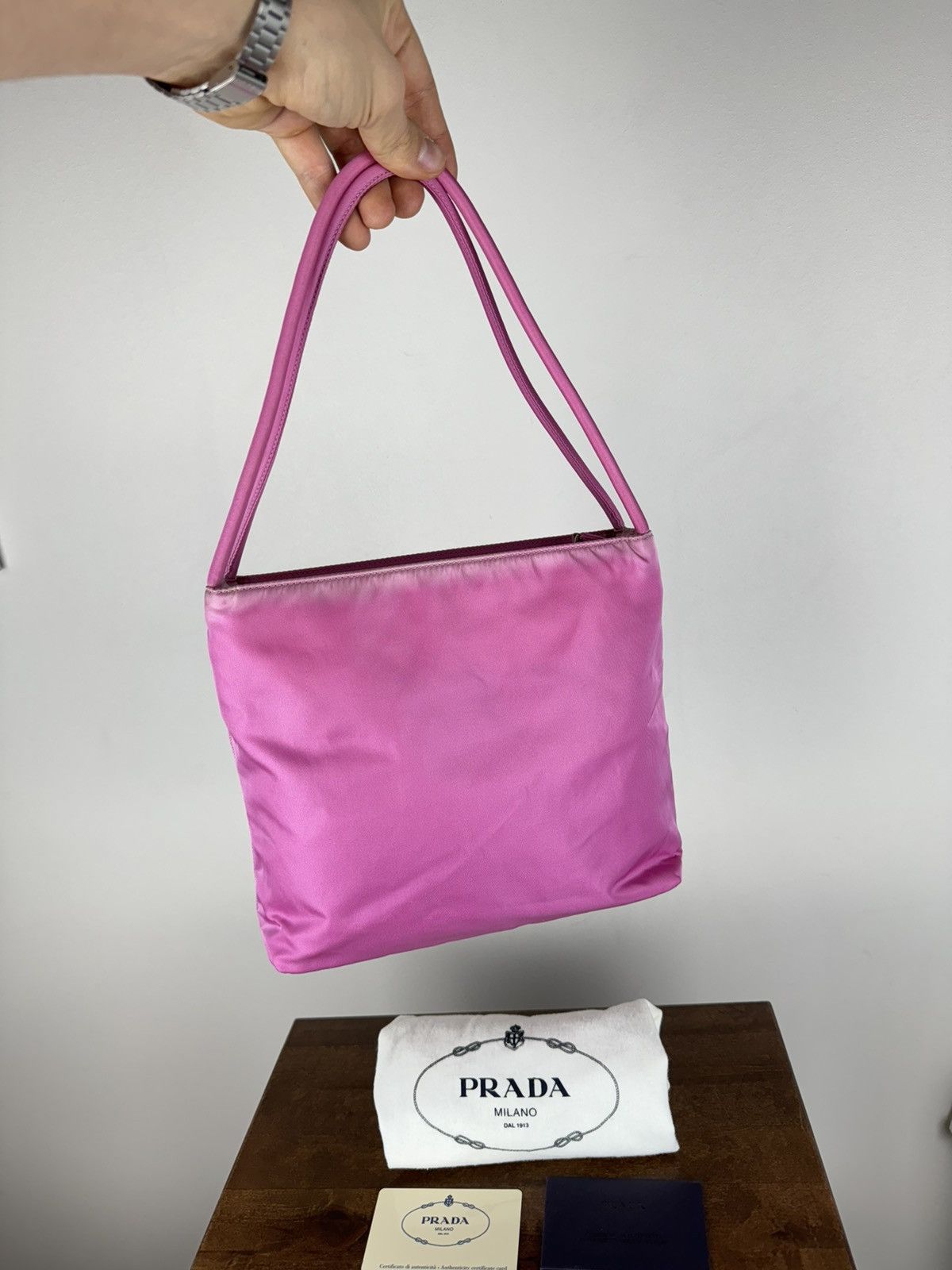 Prada Pink nylon shopper bag Prada original luxury casual item Size ONE SIZE - 3 Thumbnail