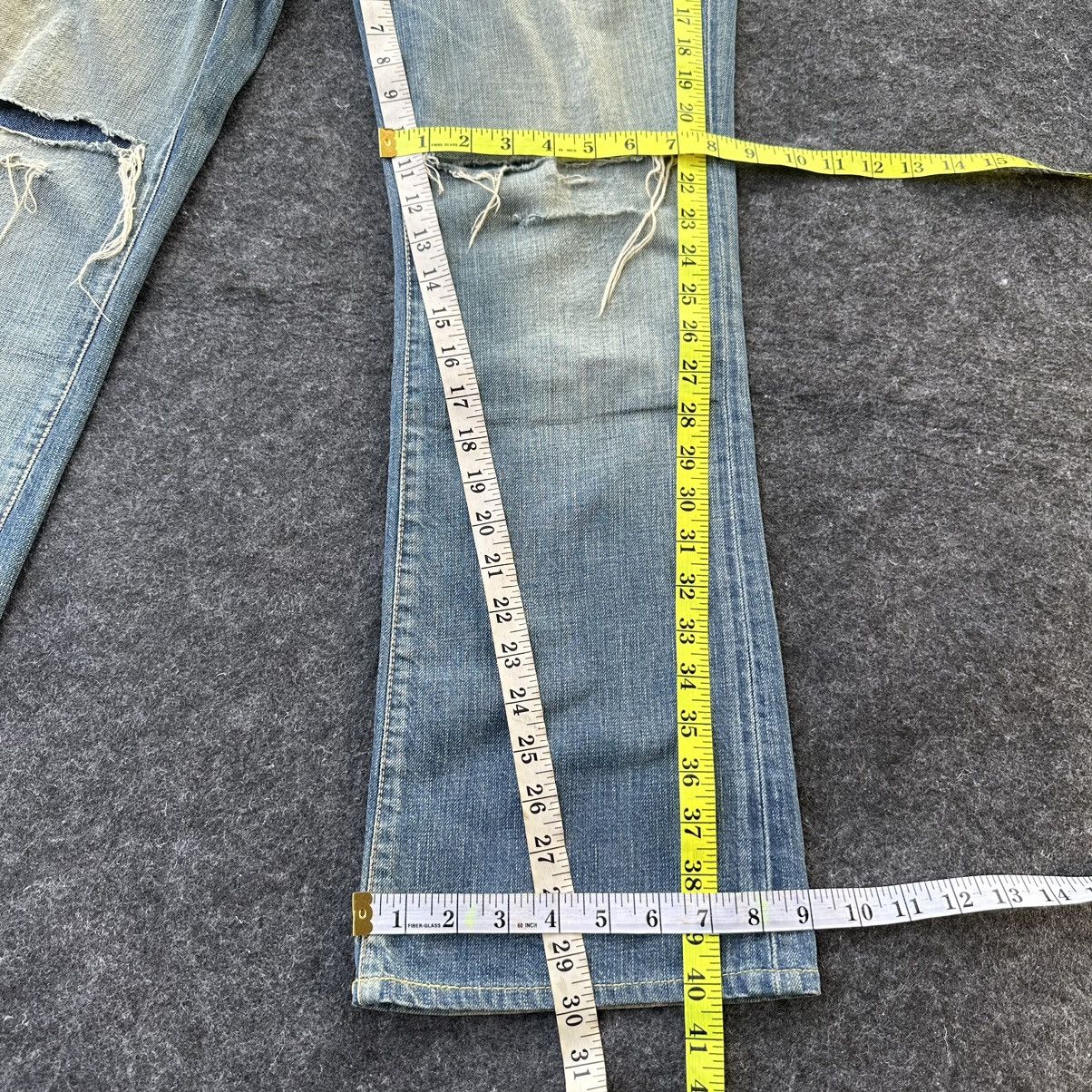 If Six Was Nine Blue Cult Made in Usa Flare Distressed Denim D671 Size US 30 / EU 46 - 10 Thumbnail