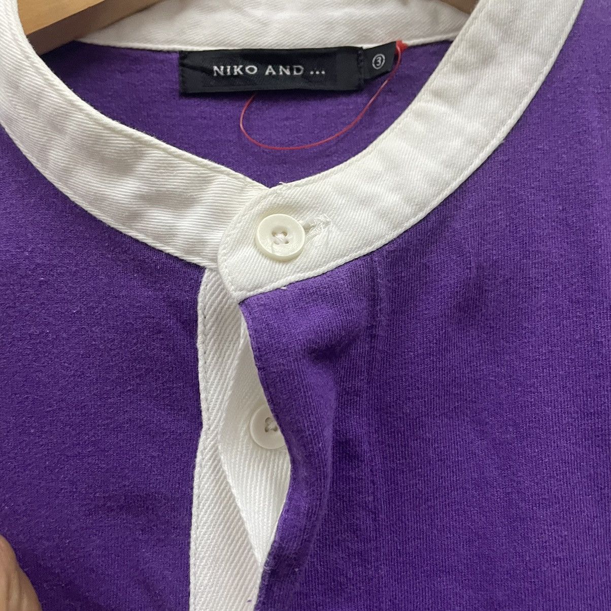 Japanese Brand × Vintage 🔥🇯🇵Vintage Niko And … Colour Block Retro Mandarin Collar Tee Size US L / EU 52-54 / 3 - 8 Thumbnail