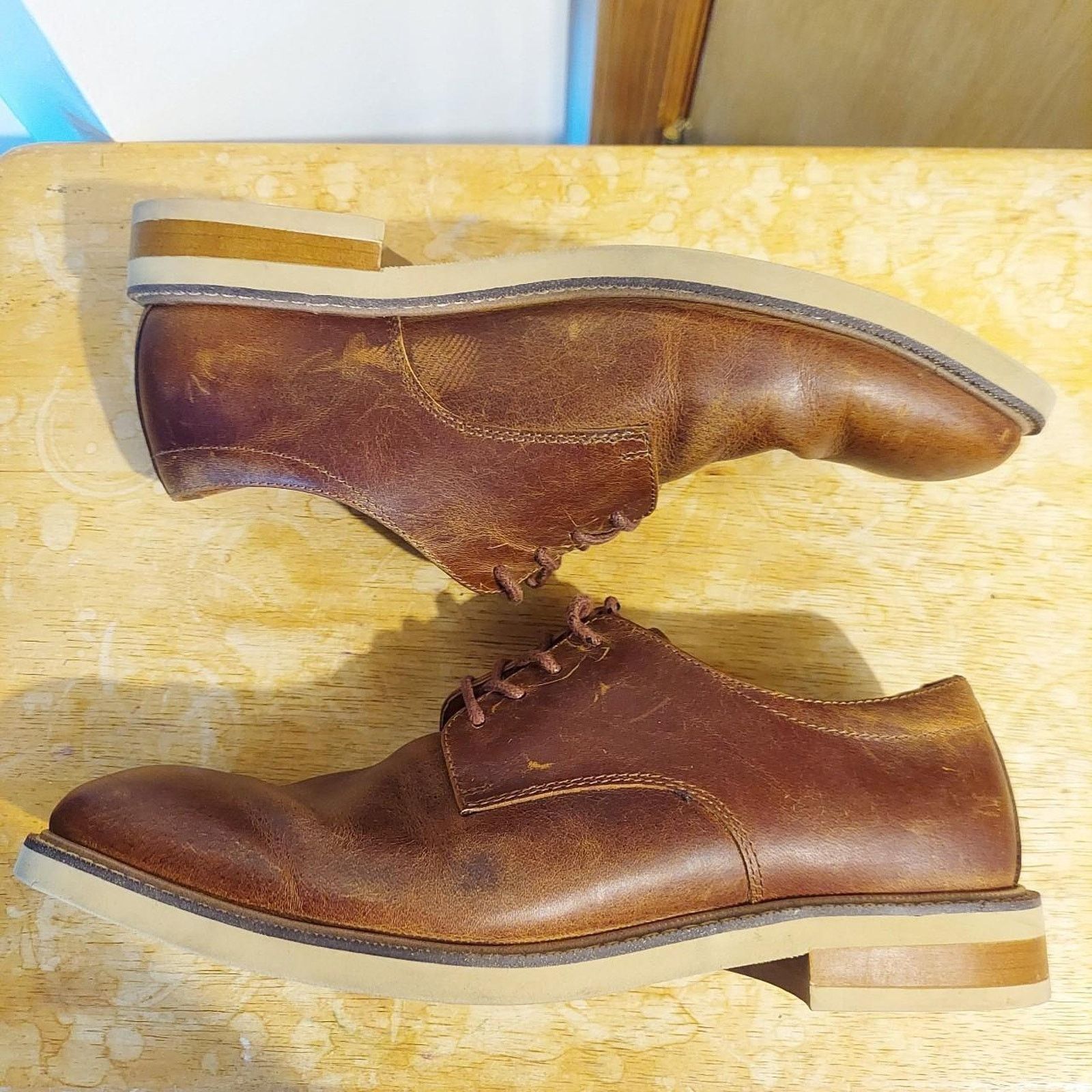 Vince Camuto Vince Camuto Tacito Men's US 9.5 W Leather Oxford Shoes EUC Size US 9.5 / EU 42-43 - 5 Thumbnail