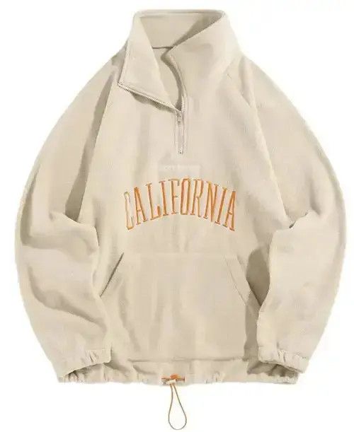 Japanese Brand Fleece sweatshirt with a high collar and an inscription Size US L / EU 52-54 / 3 - 4 Thumbnail
