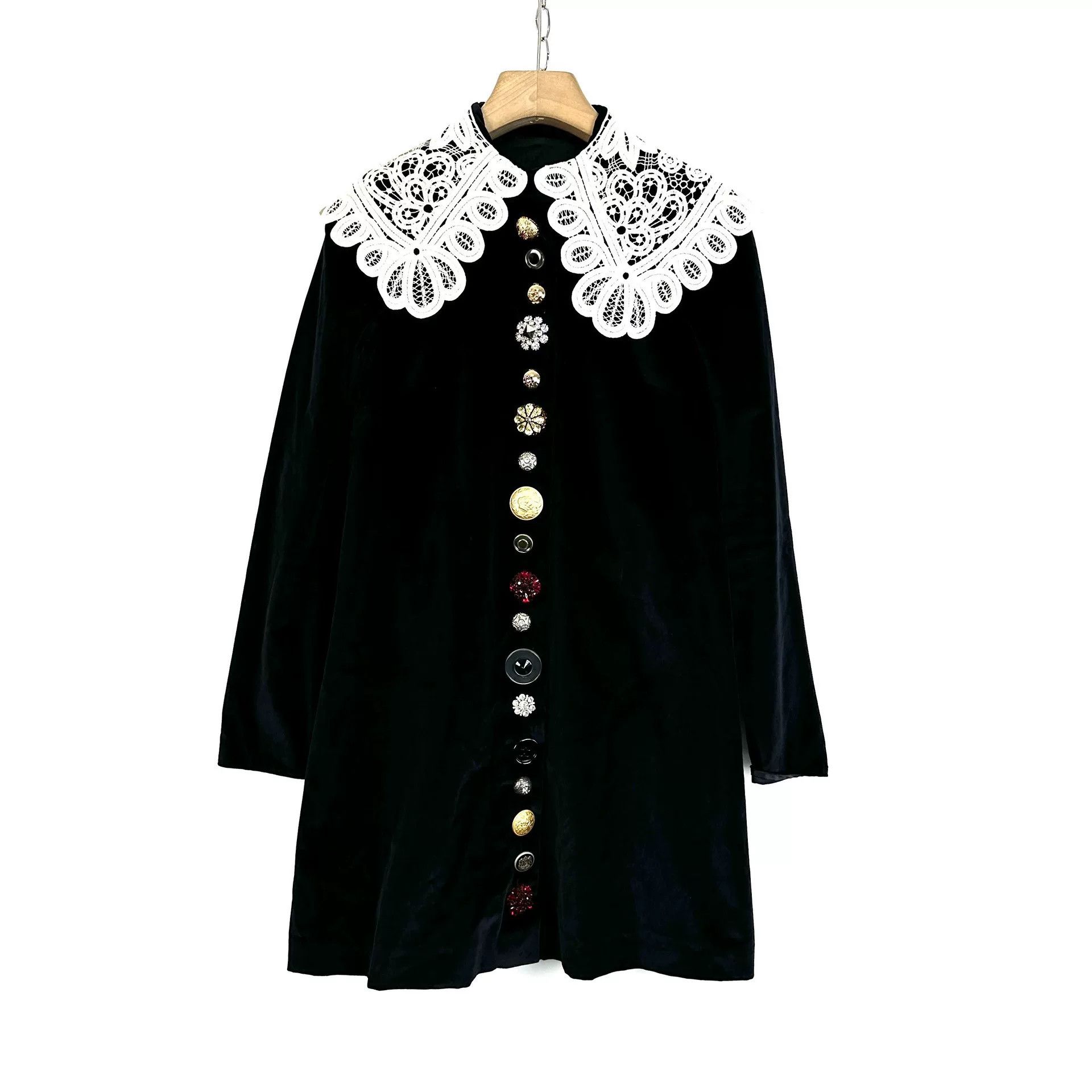 Dolce & Gabbana Dolce&Gabbana Rhinestone Buckle Velvet Dress Size S / US 4 / IT 40 - 1 Thumbnail