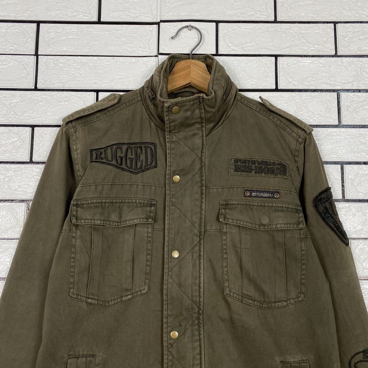 Japanese Brand 📌Vintage Biker Jacket Arizona Tribes Geronimo Big Logo Size US M / EU 48-50 / 2 - 5 Thumbnail