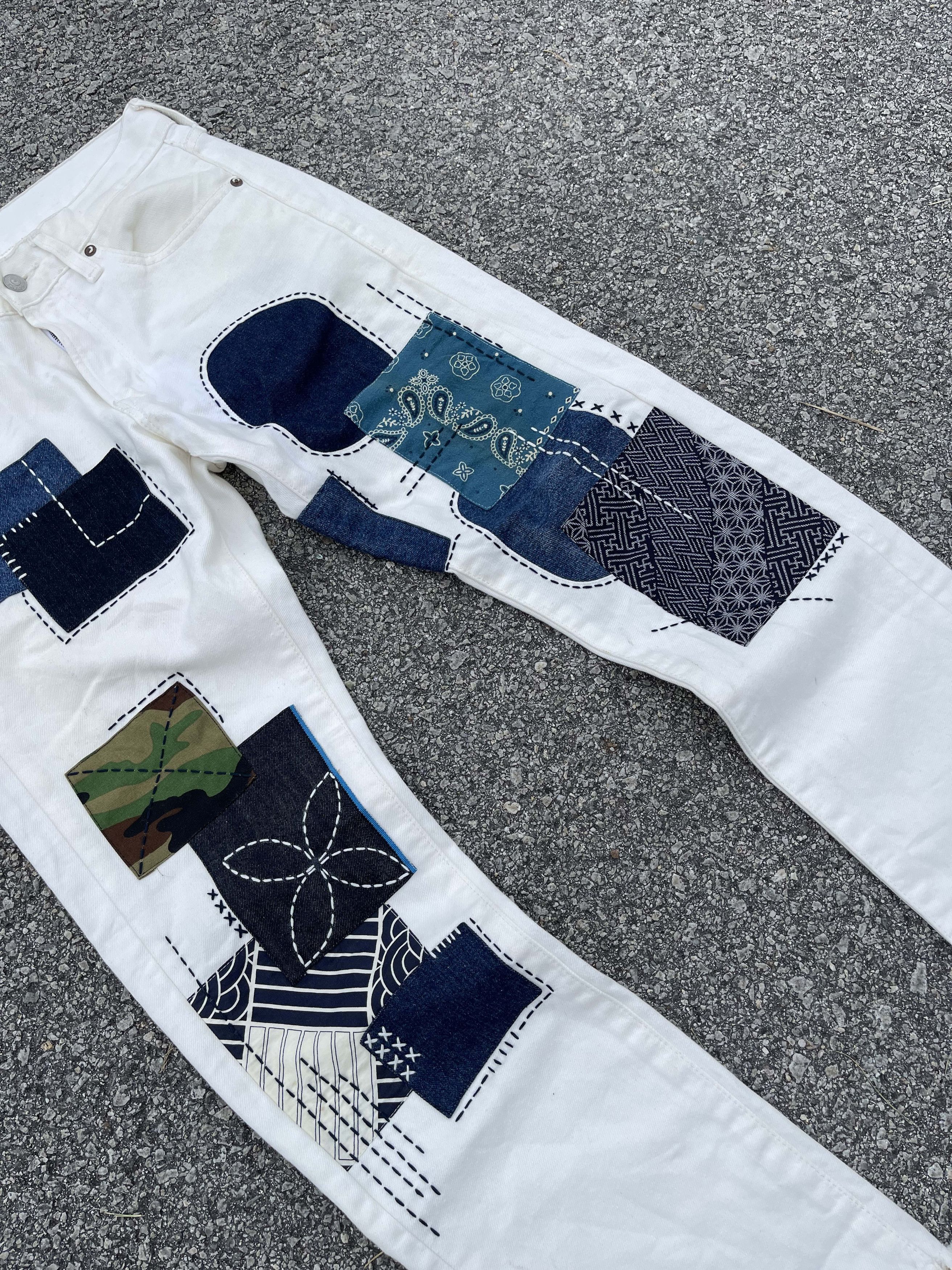 Beauty Beast × Denim & Supply Ralph Lauren × RRL Ralph Lauren Denim Supply by Ralph Lauren Sashiko Boro Patchwork Size US 31 - 1 Thumbnail