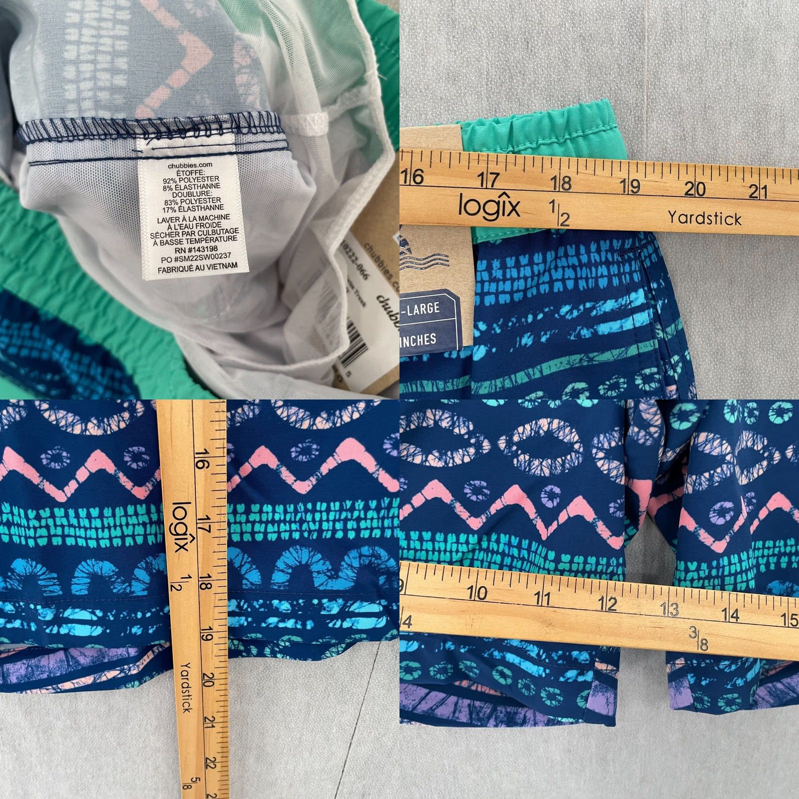 Chubbies Chubbies Shorts 2XL Blue The Favs 7" Classic Swim Trunks Lined Men XXL NEW Size US 39 - 8 Thumbnail